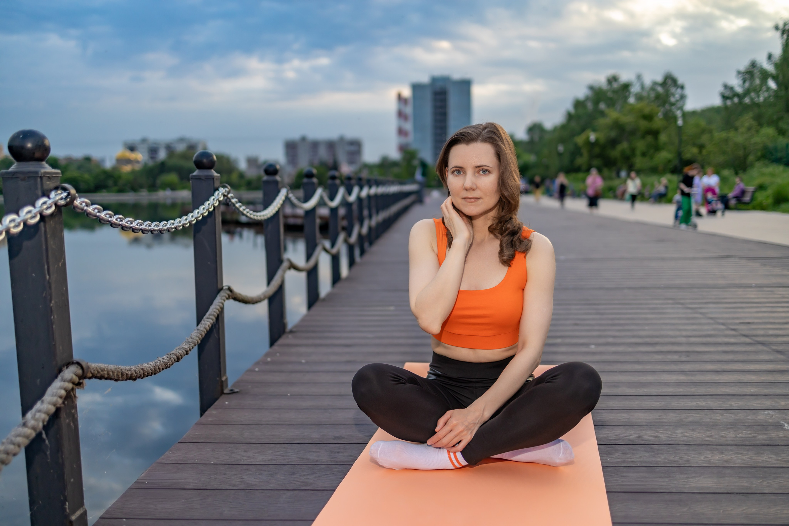 Спортивная фотосессия с хула хупом и йога, пилатес. Репортажный, семейный и студийный фотограф в Москве Демин Алексей
