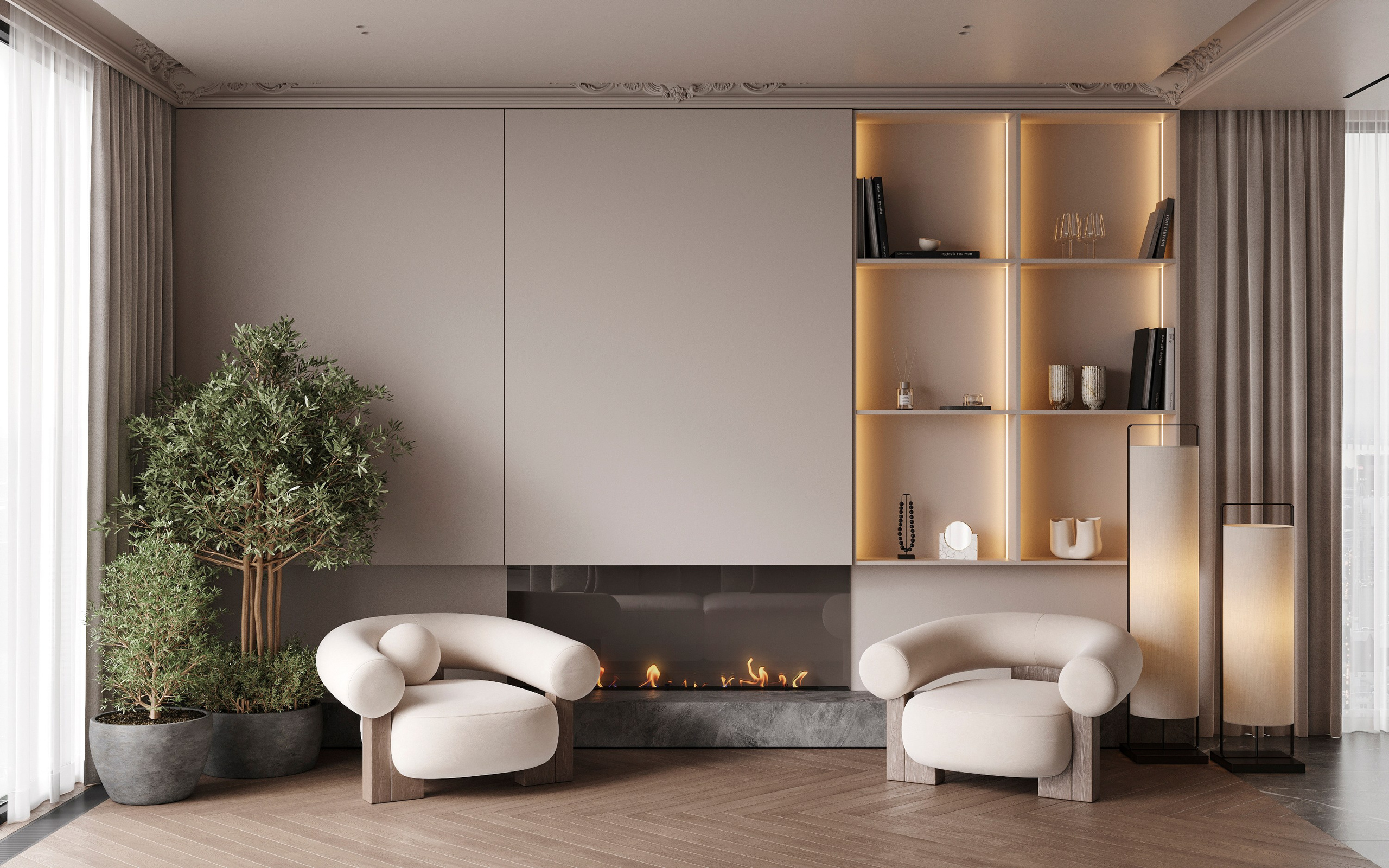 COZY SKYLINE | CONCEPTUAL PROJECT. Interior Visualization by Valerie Stetyukevich