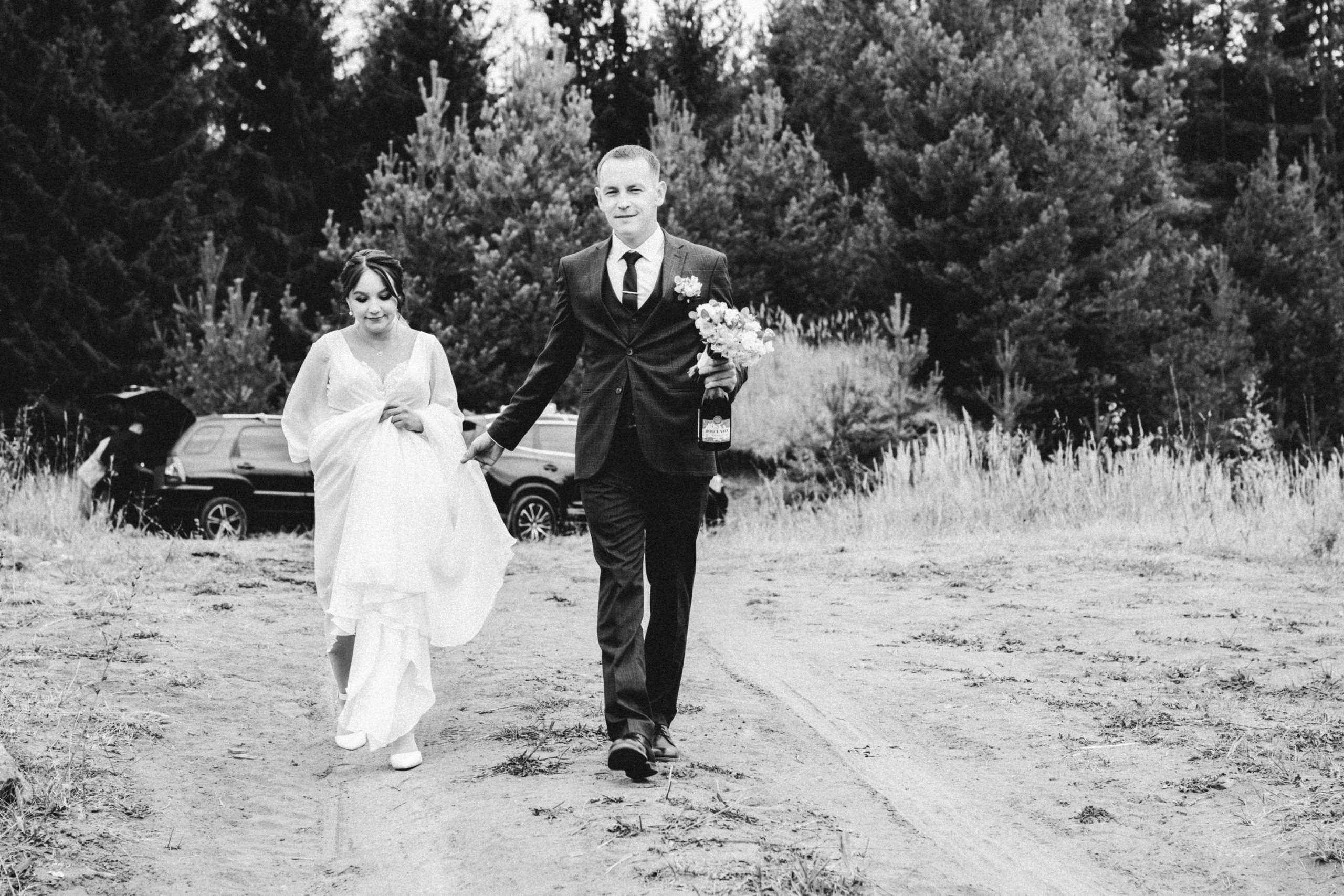 Александр и Елена. Черно белая свадьба сентября