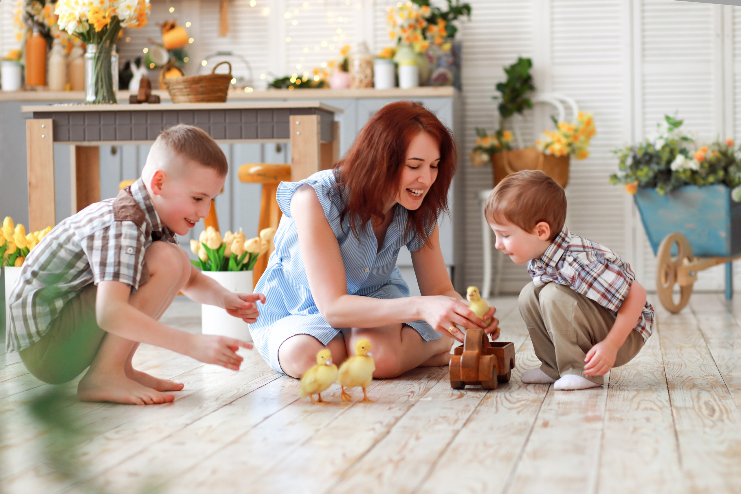 Семейная фотосессия с утятами. Детский и семейный фотограф г. Москва Оксана Катаджи