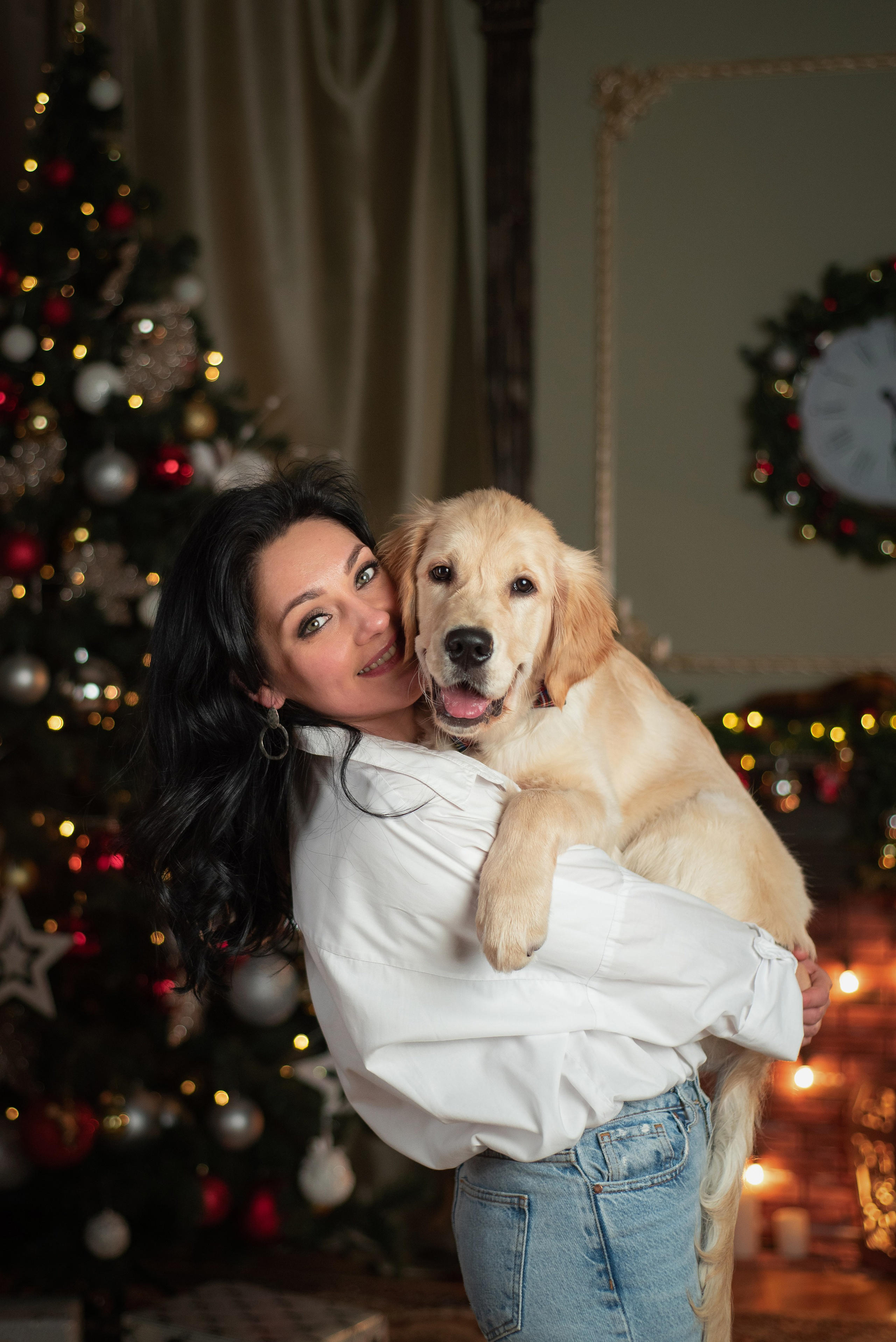 Света и Чарли. Новый год. Фотограф анималист в Казани Алина Сулейманова. Фотограф животных