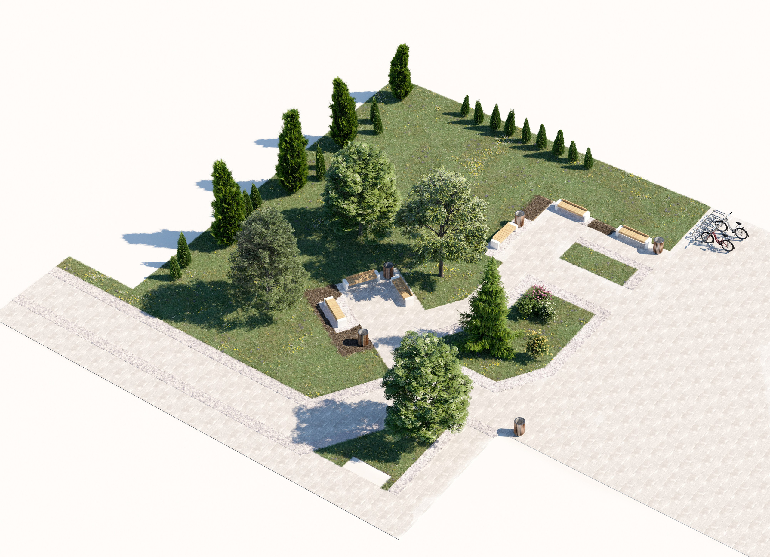 City Clinic No. 7 — Landscaping and Urban Environment Project. 3D INTERIOR AND ARCHITECTURE VISUALIZATION