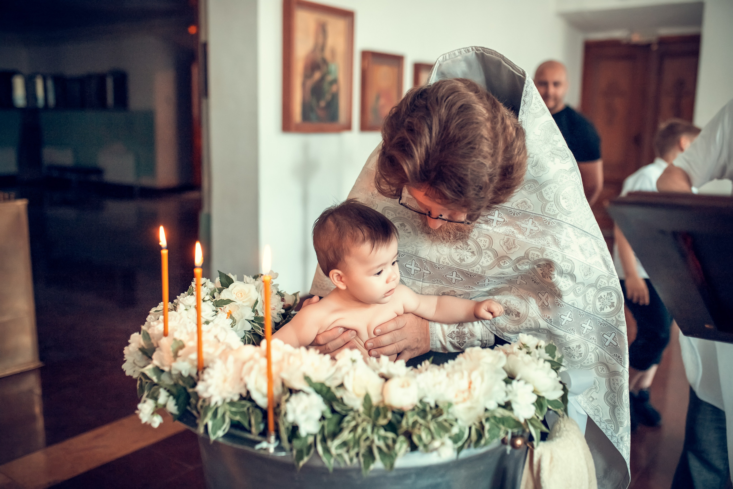 Крещение Артема в церкви Рождества Пресвятой Богородицы в Гнилицах. Екатерина Крапивина фотограф церковных Таинств в Нижний Новгороде