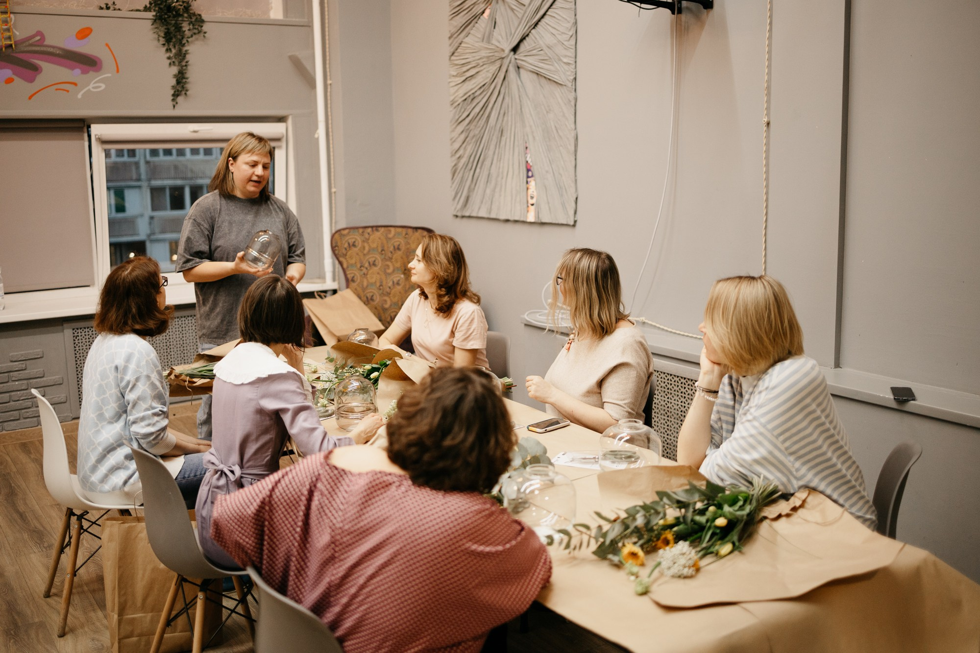 Корпоратив Добрых Праздников и цветочный мастер-класс. Фотограф в Москве