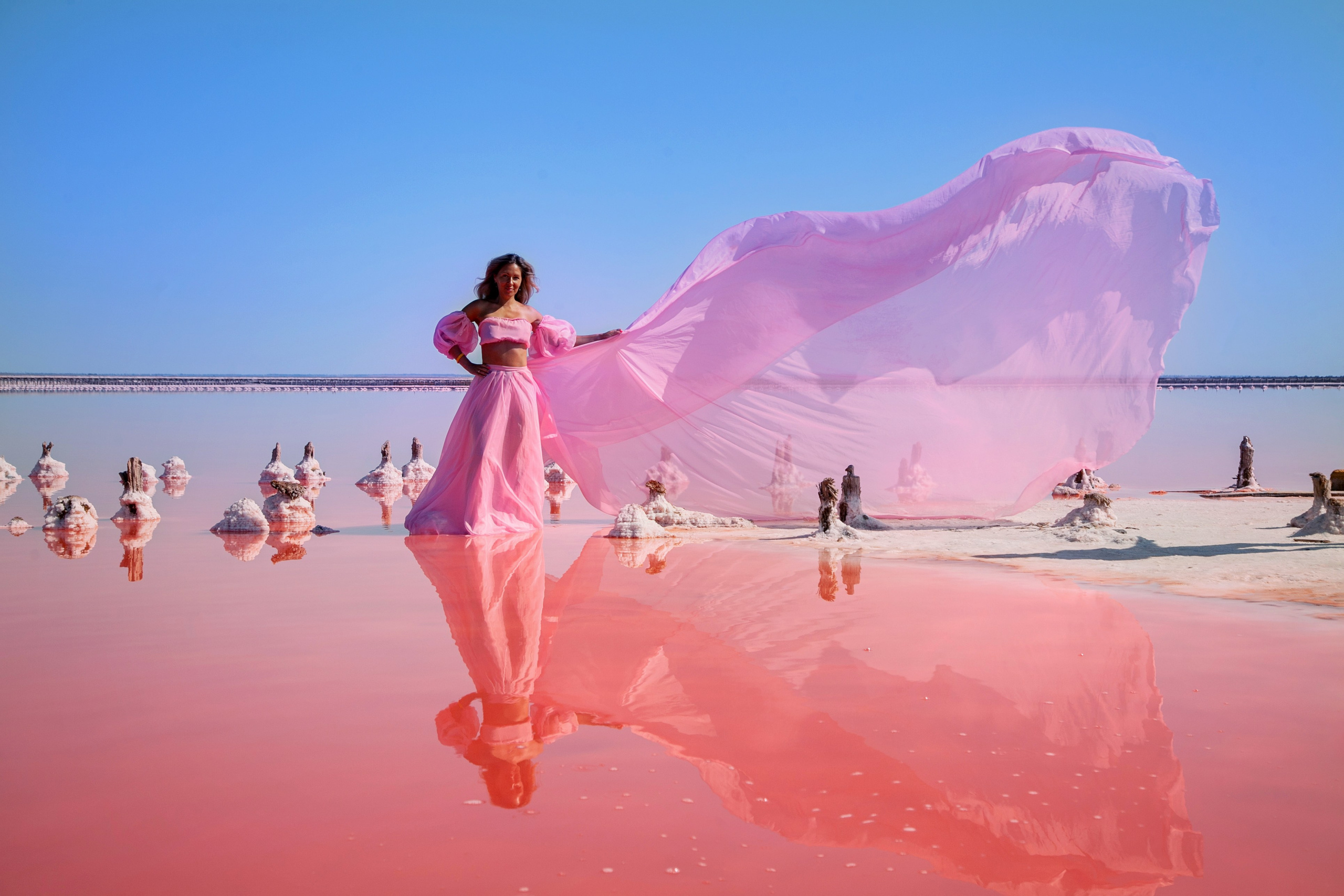 РОЗОВОЕ ОЗЕРО САСЫК СИВАШ. Фотограф в Крыму