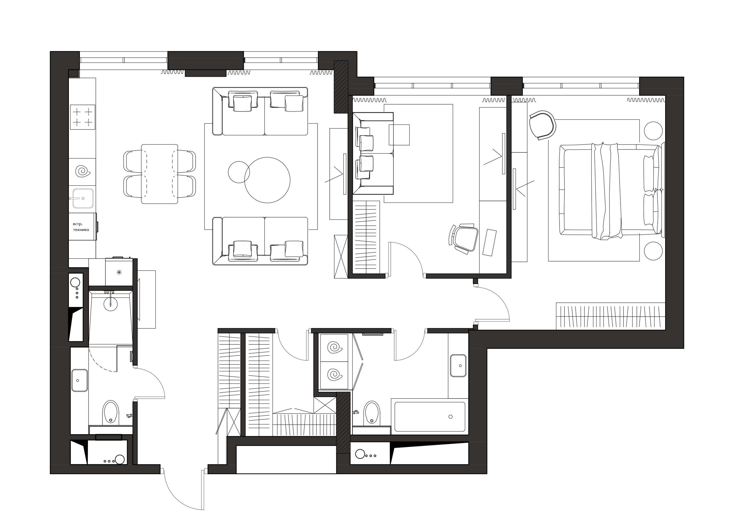 IZMAYLOVSKIY (реализация). Дизайн интерьера бизнес класса Москва Янина Филиппова