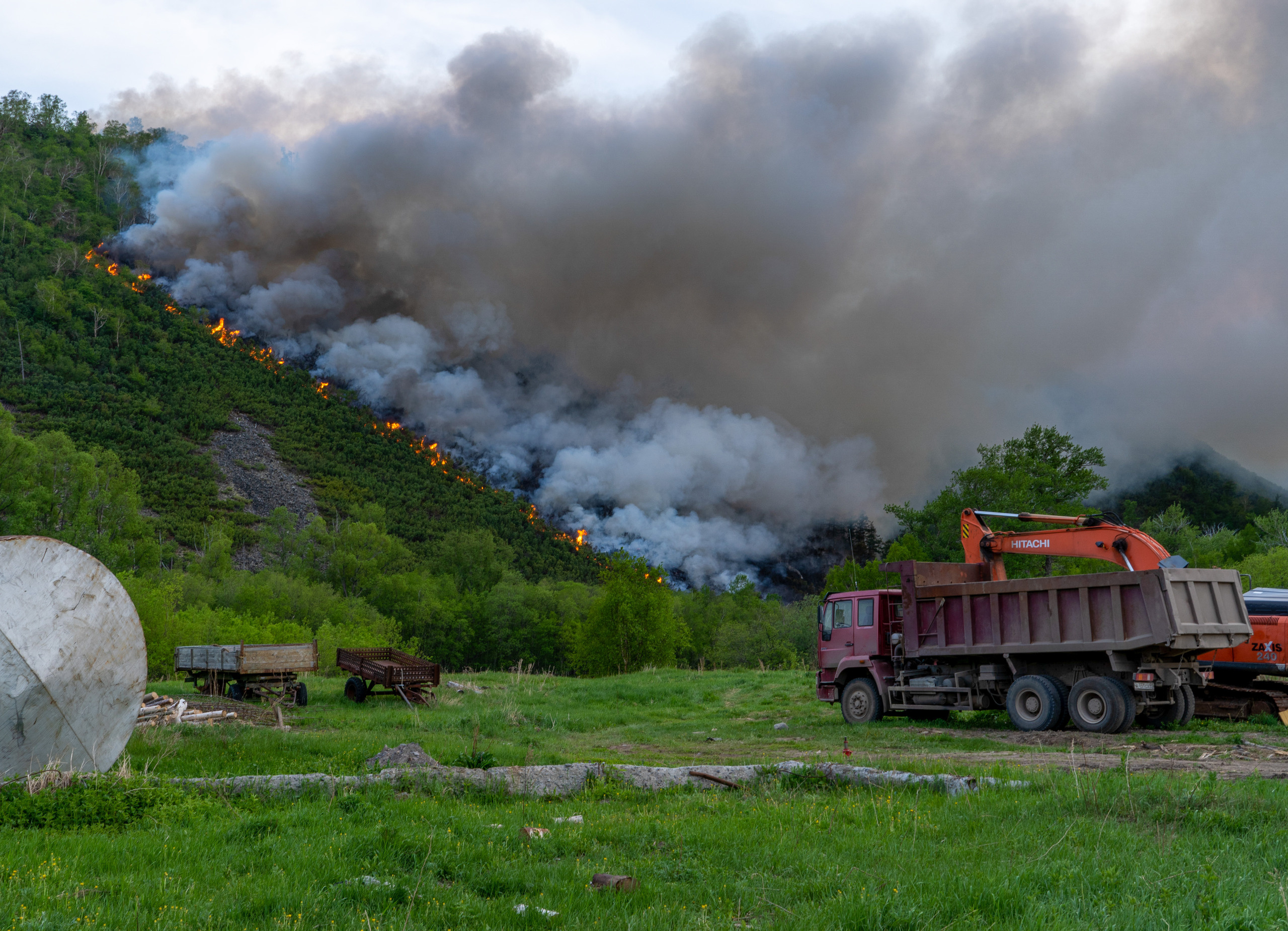 Пожар в Эссо 2020. Фотограф Ворошилов Дмитрий. Эссо. Камчатка