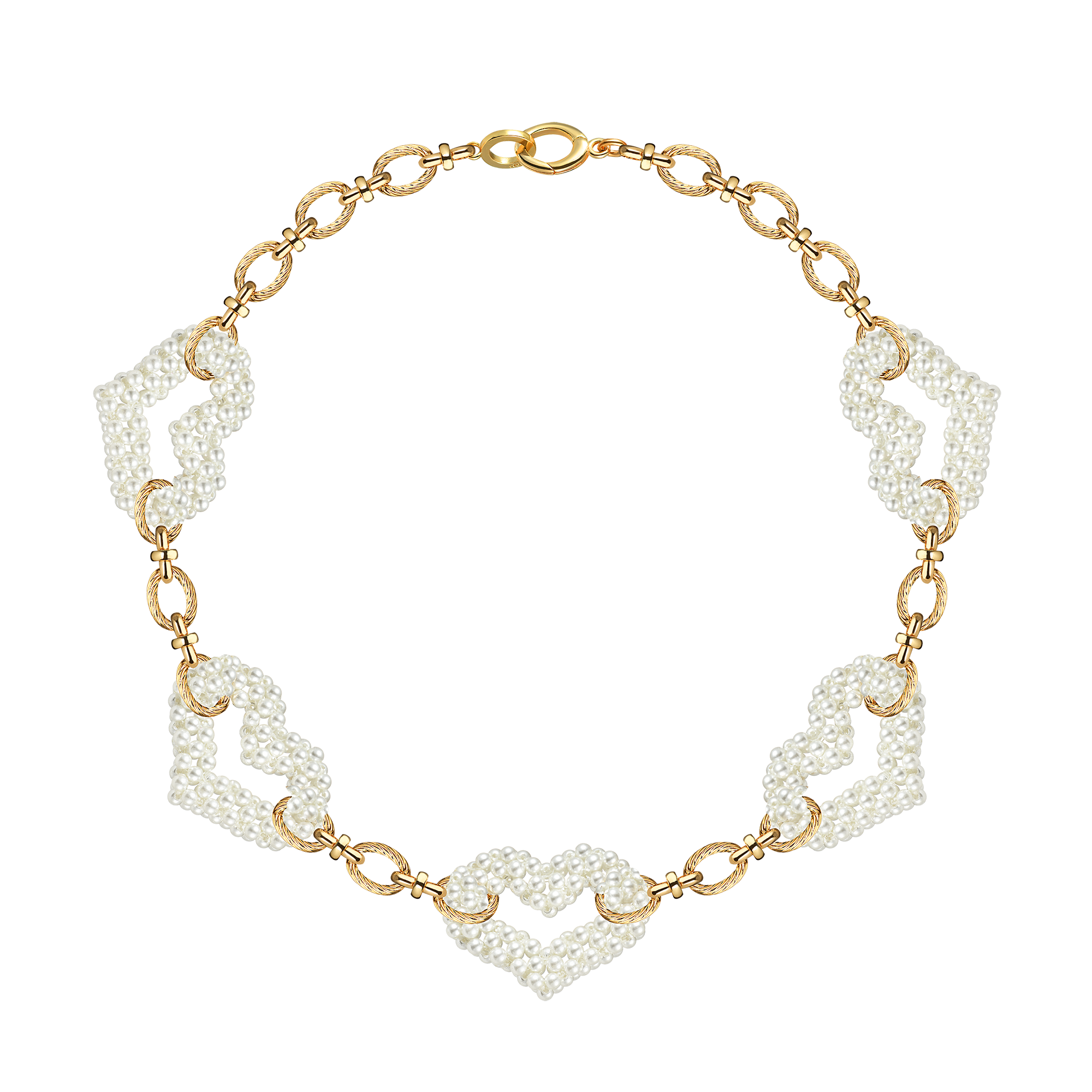 Детальная предметная съемка колье с жемчугом