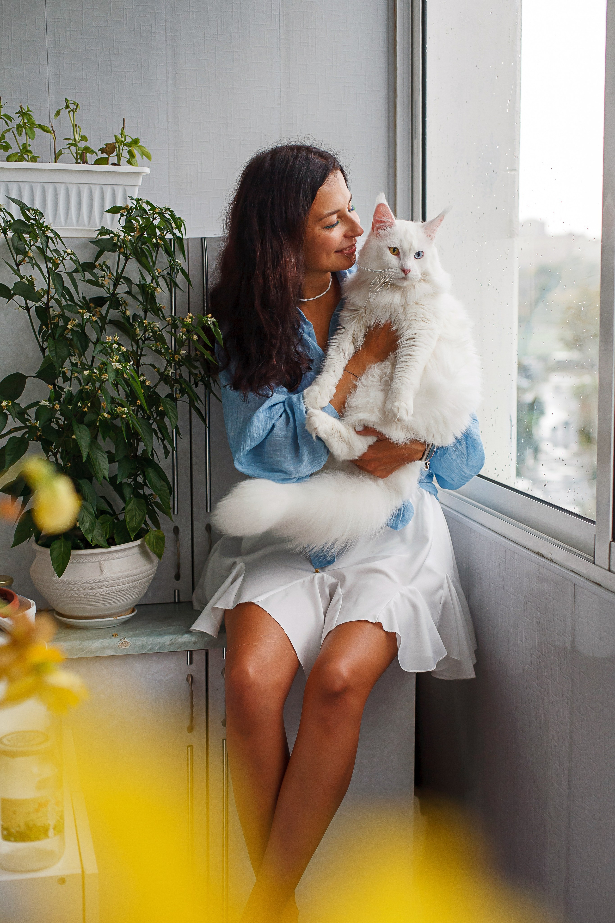 Белый кун Марсик и Яна. Фотограф Челябинск · Ольга Серебрякова