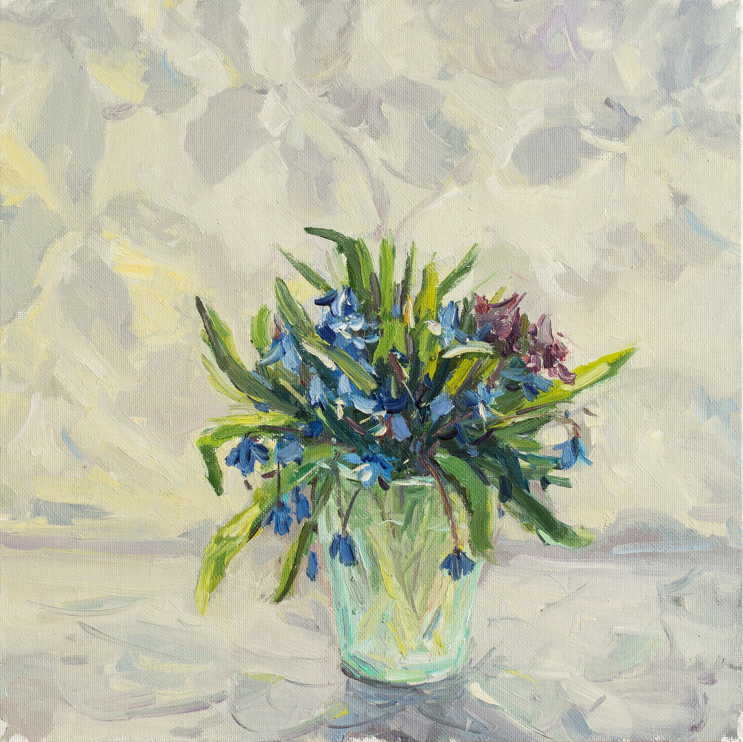 "В контражуре" холст на картоне, масло 30х30см, 2025г