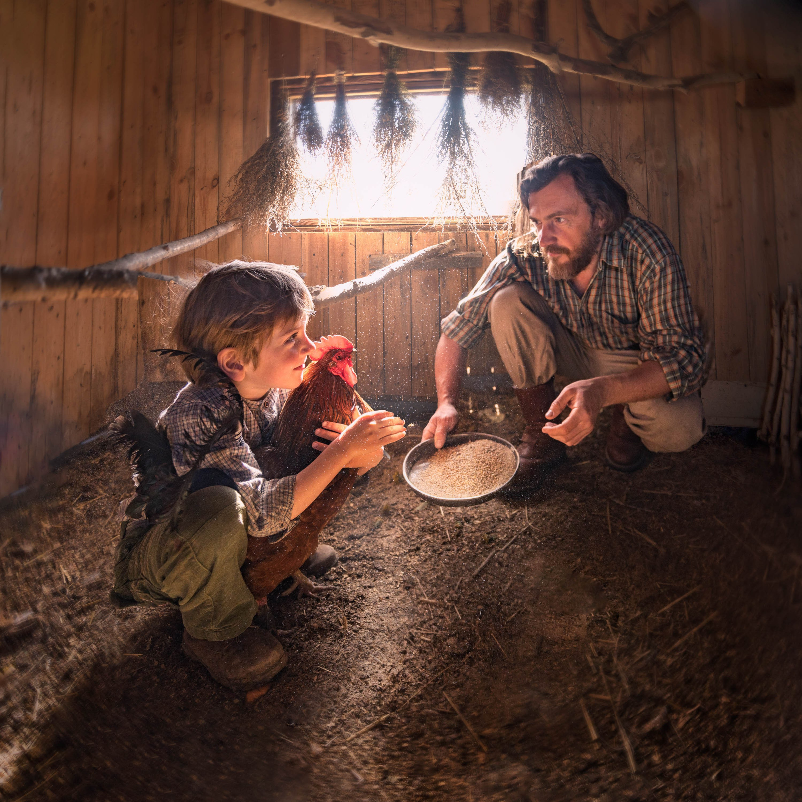 Фотосессия с курами в деревенском стиле, фотограф Светлана Корнелюк