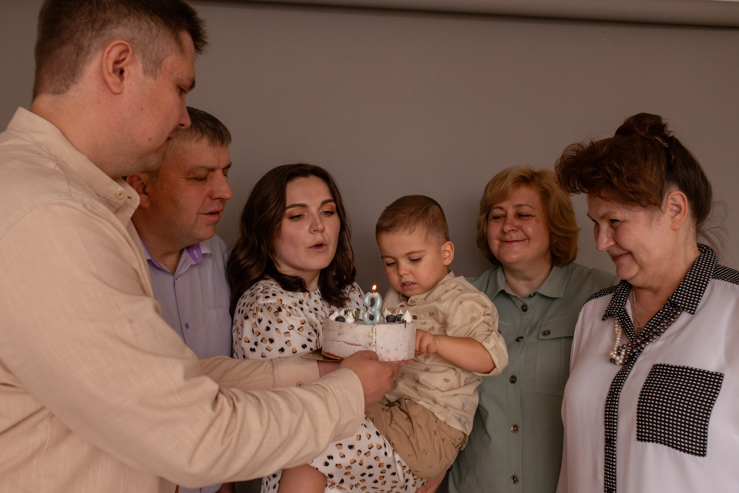 Надежда, Григорий и Ваня с семьёй