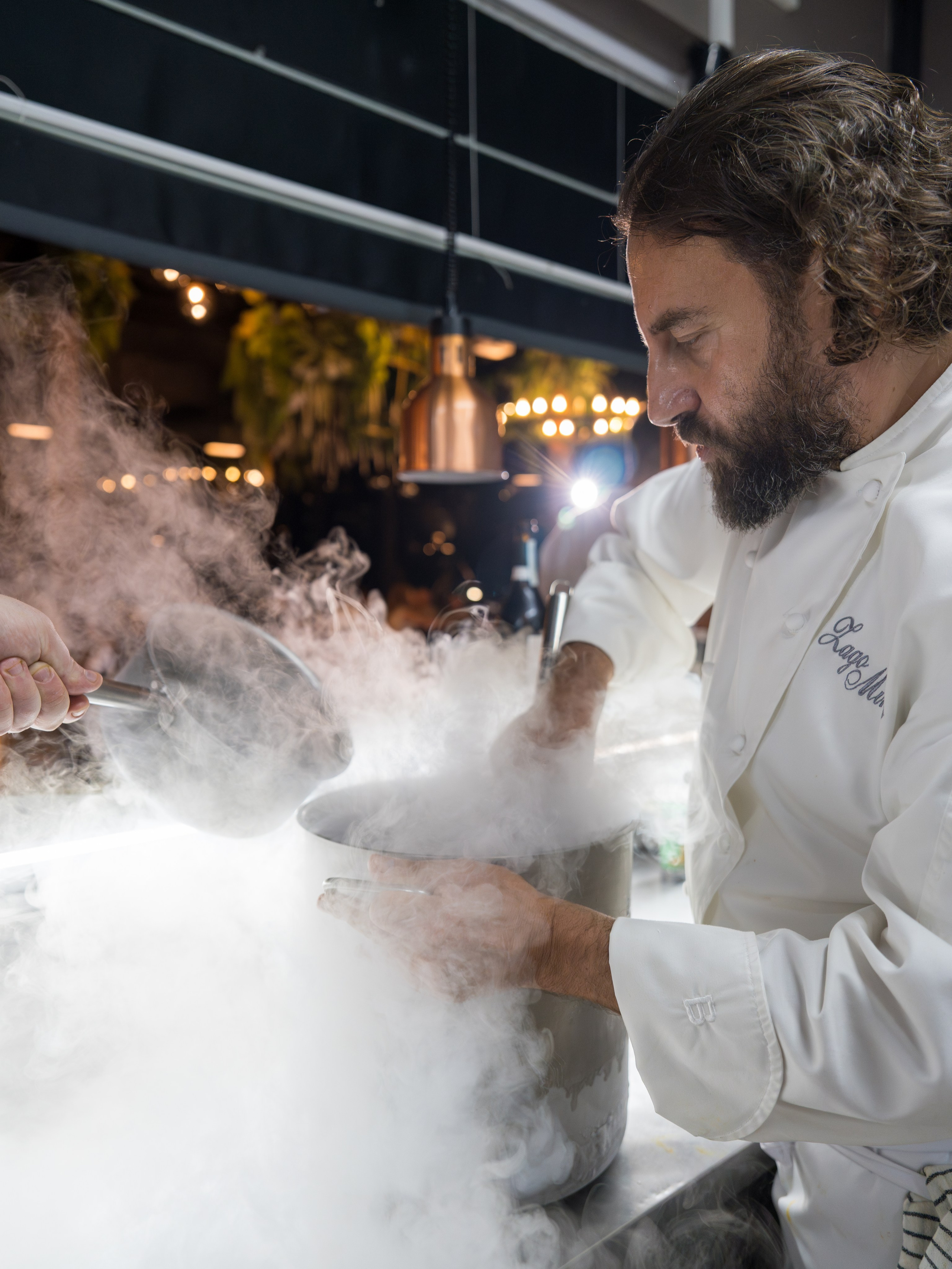 Гастрономический ужин «Лесная Италия» с Мирко Дзаго в ресторане RiverSide. Репортажный фотограф в Красной Поляне и Сочи Павлюченко Екатерина