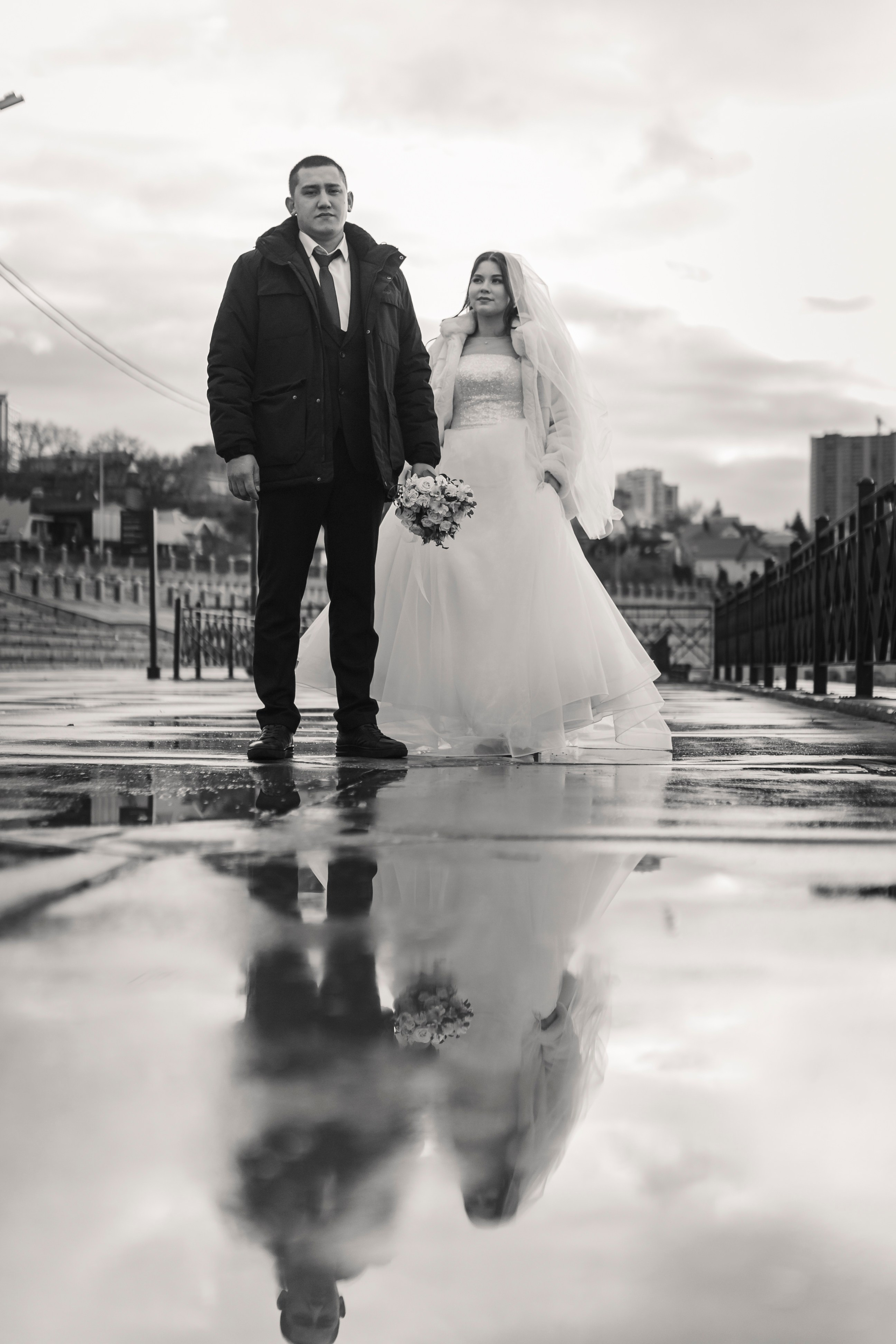 Свадебное фото чб 