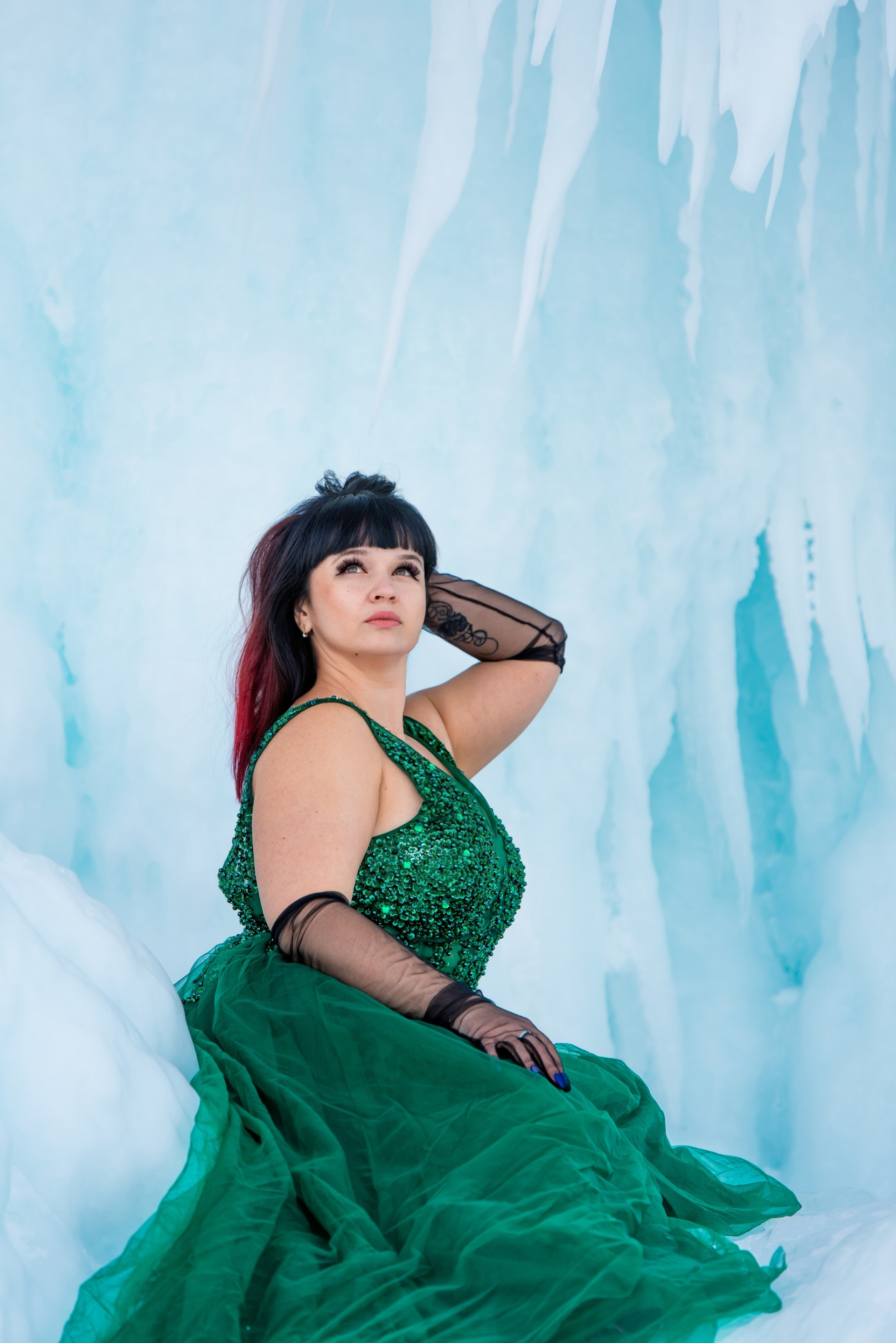 Платье изумрудное фатиновое до&nbsp;54 рра напрокат в аренду на фотосессию на Байкале в фототур