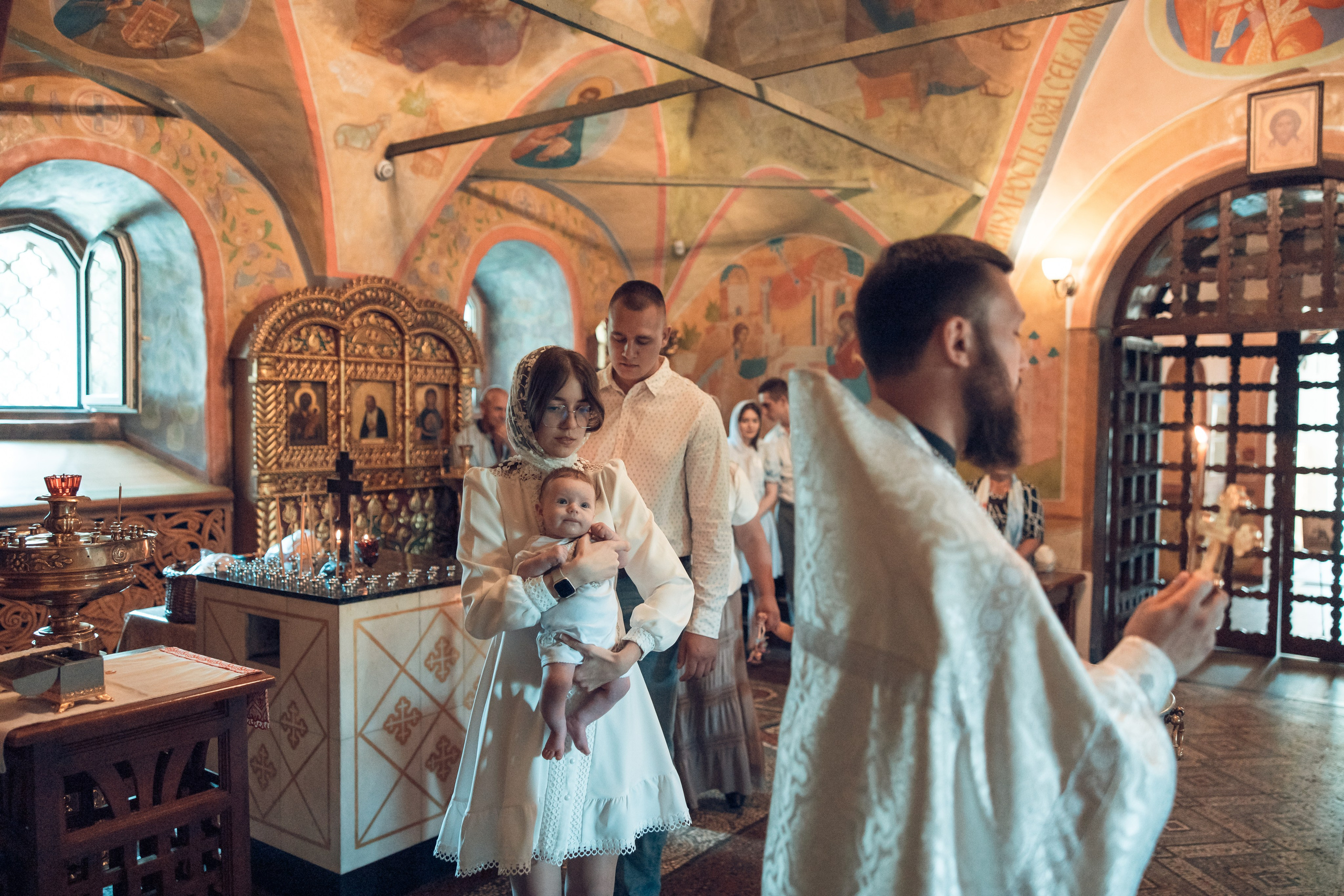 Таинство Крещения Матвея. Спасо-Преображенский храм (Спаса на Яру). Семейный фотограф в Рязани и Рязанской области