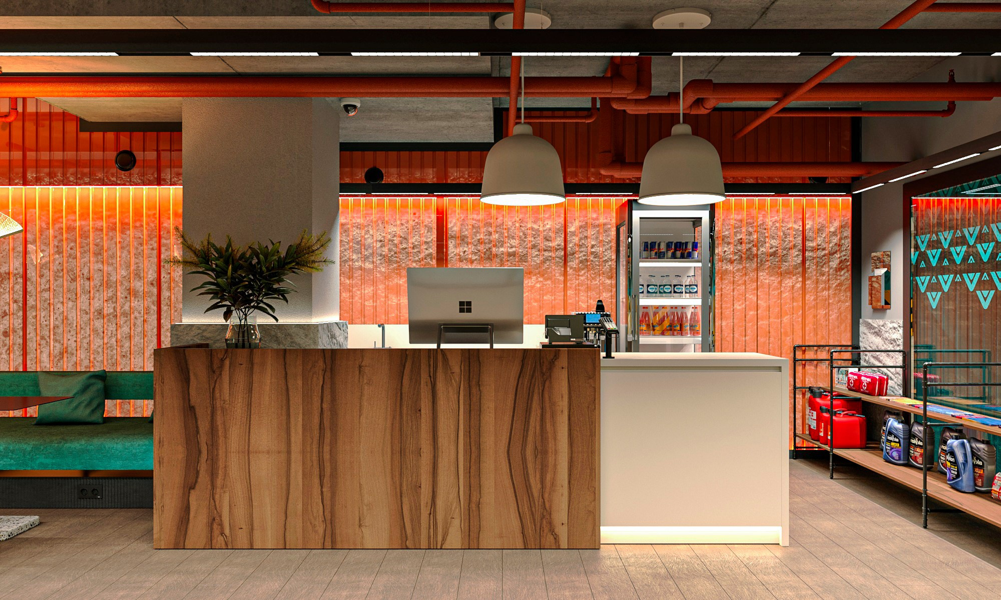 Клиентская Автомоечно-детейлингого комплекса IMallCarwash, г. Пермь. Дизайн интерьера и экстерьера в Санкт-Петербурге Яна Емельянова