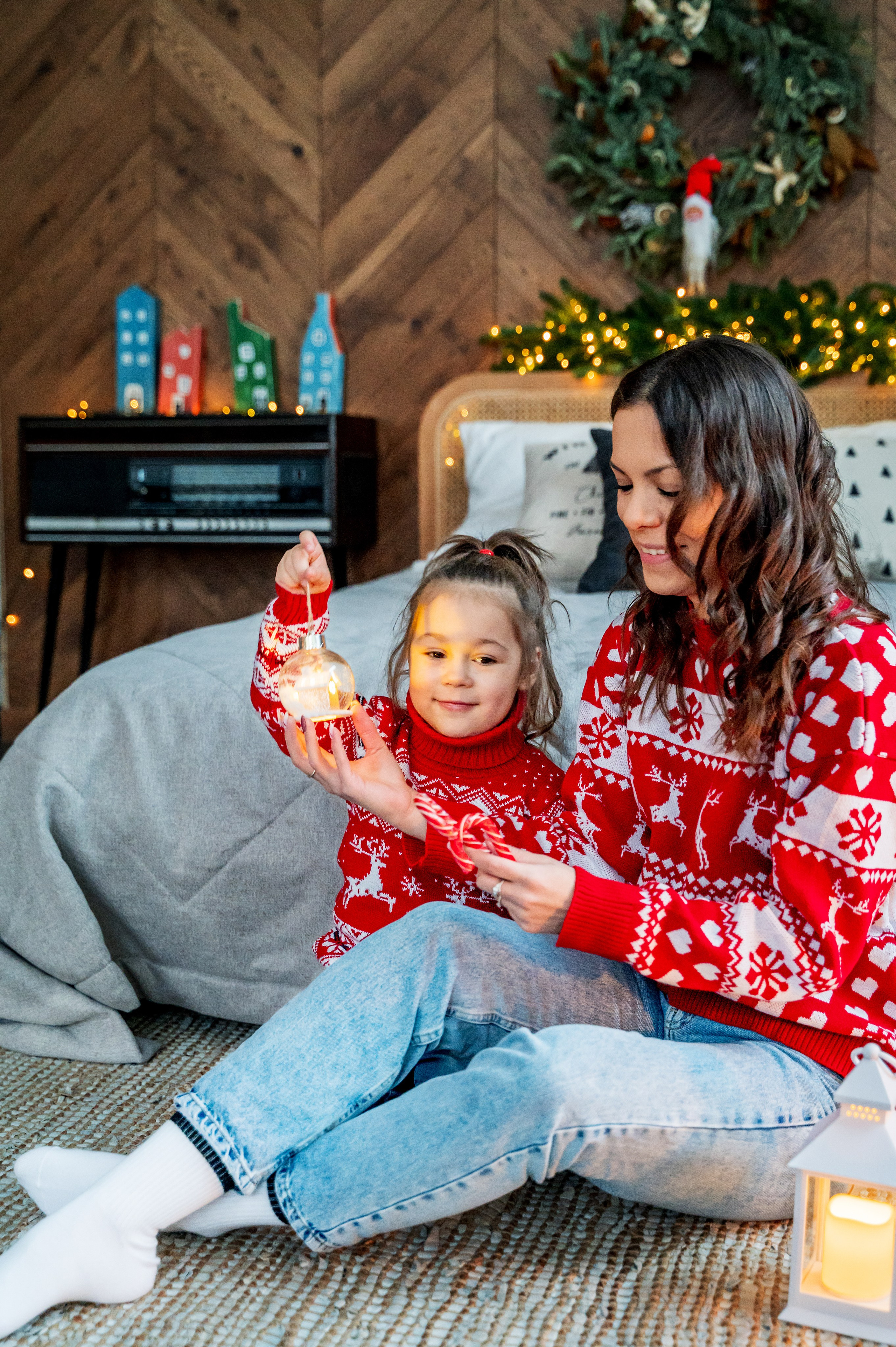 Новогодняя съёмка для мамы и дочки