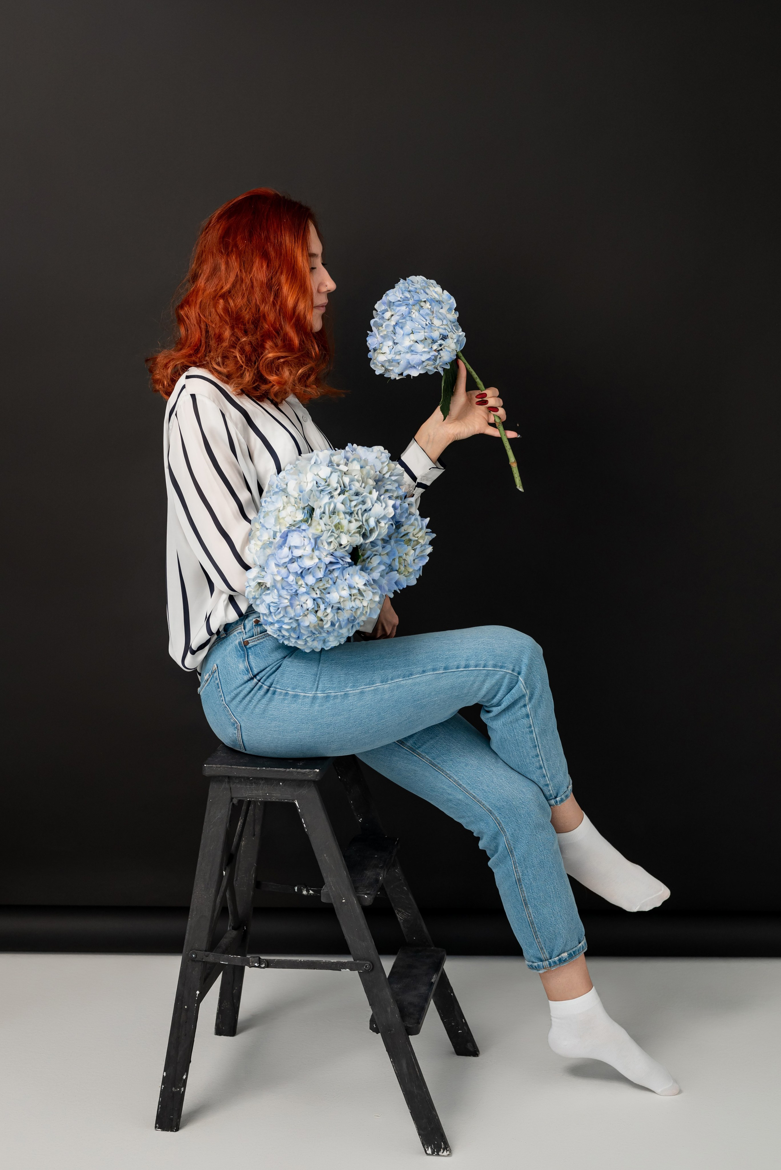 Фотопроект с голубыми гортензиями. Фотограф в городе Салават