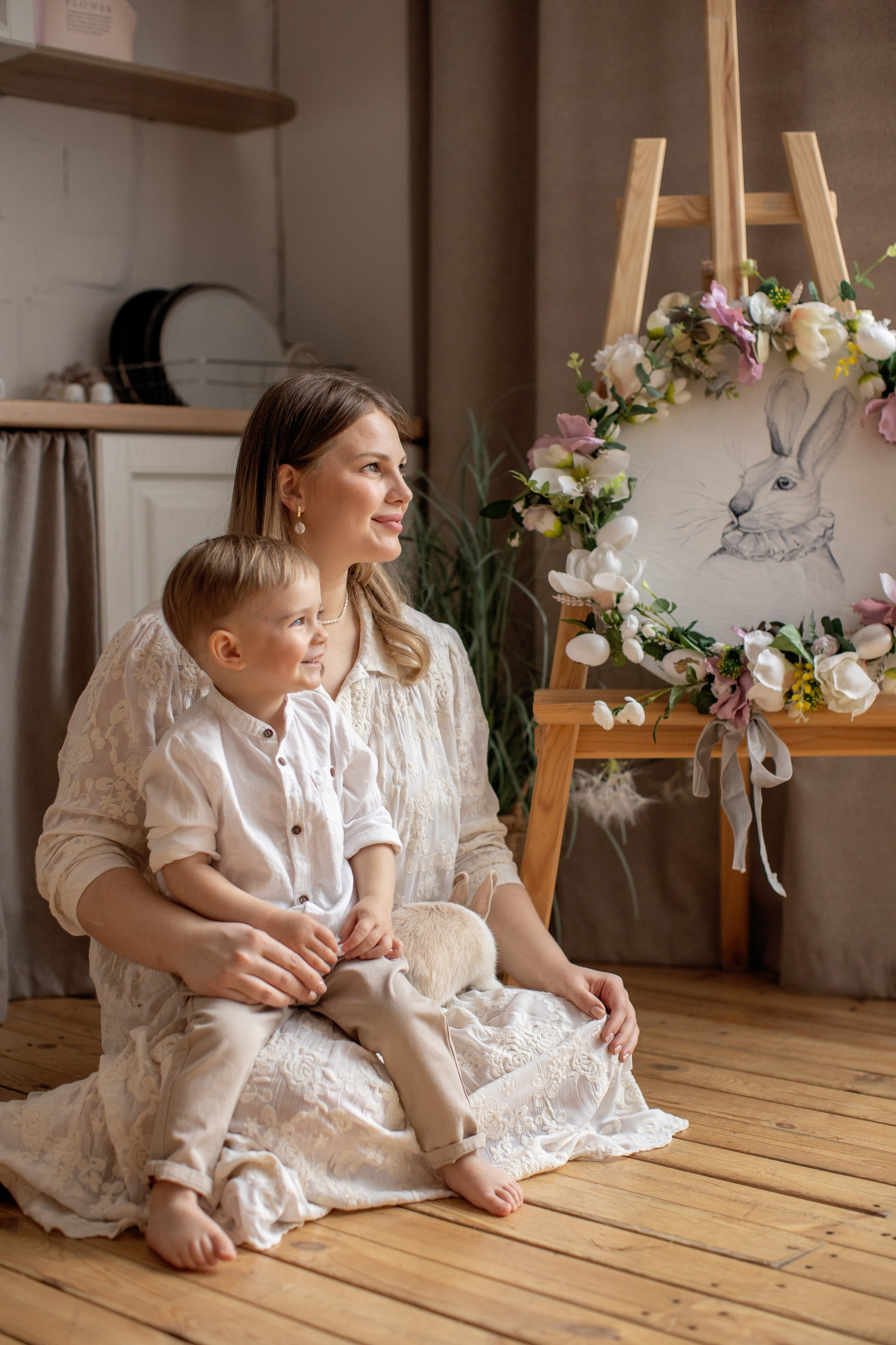 Семейная в интерьерной студии. Фотограф новорожденных, семейный фотограф в Санкт-Петербурге