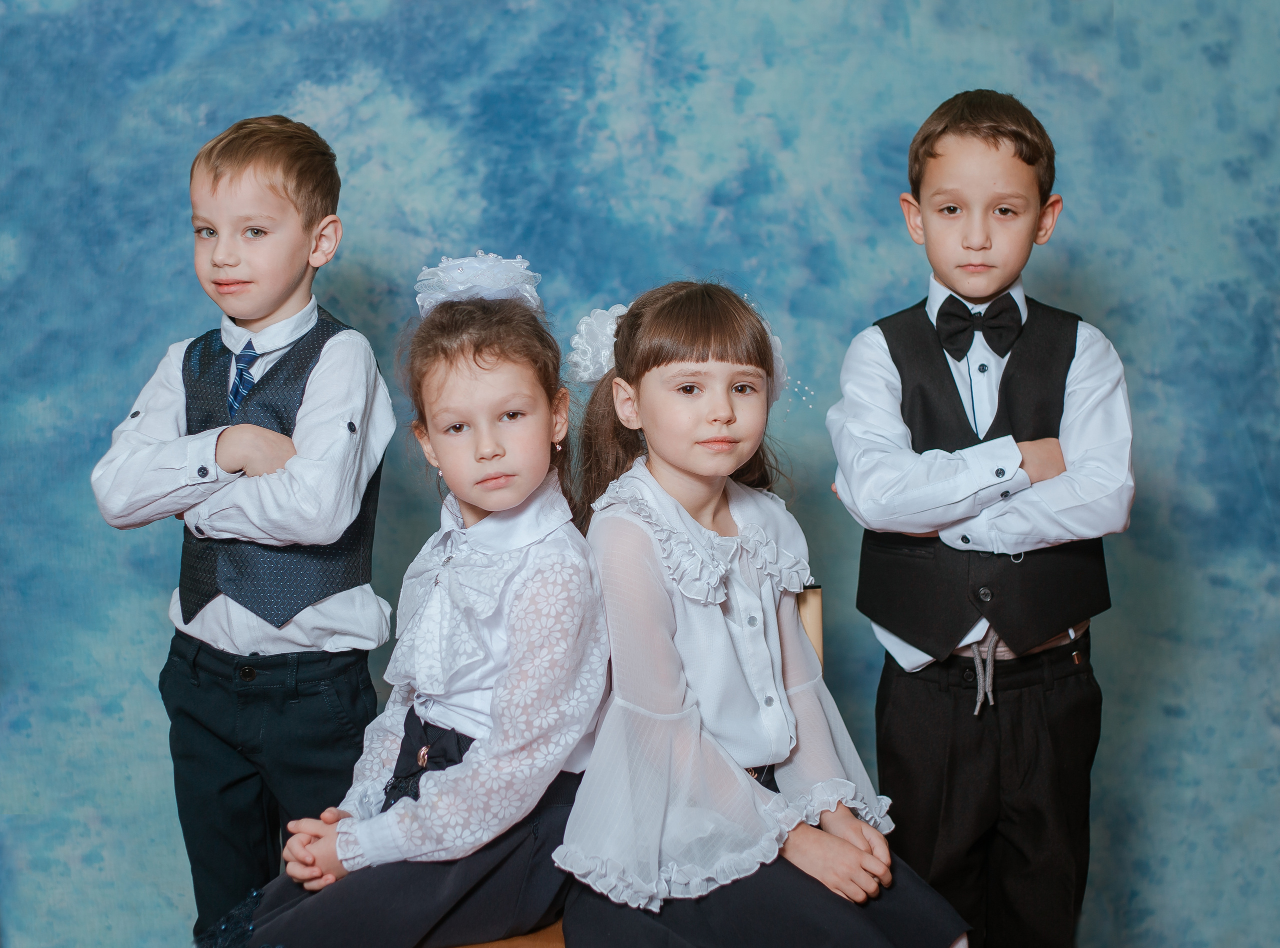 Съёмка первоклассников для буклета. Студия выпускных альбомов Остров