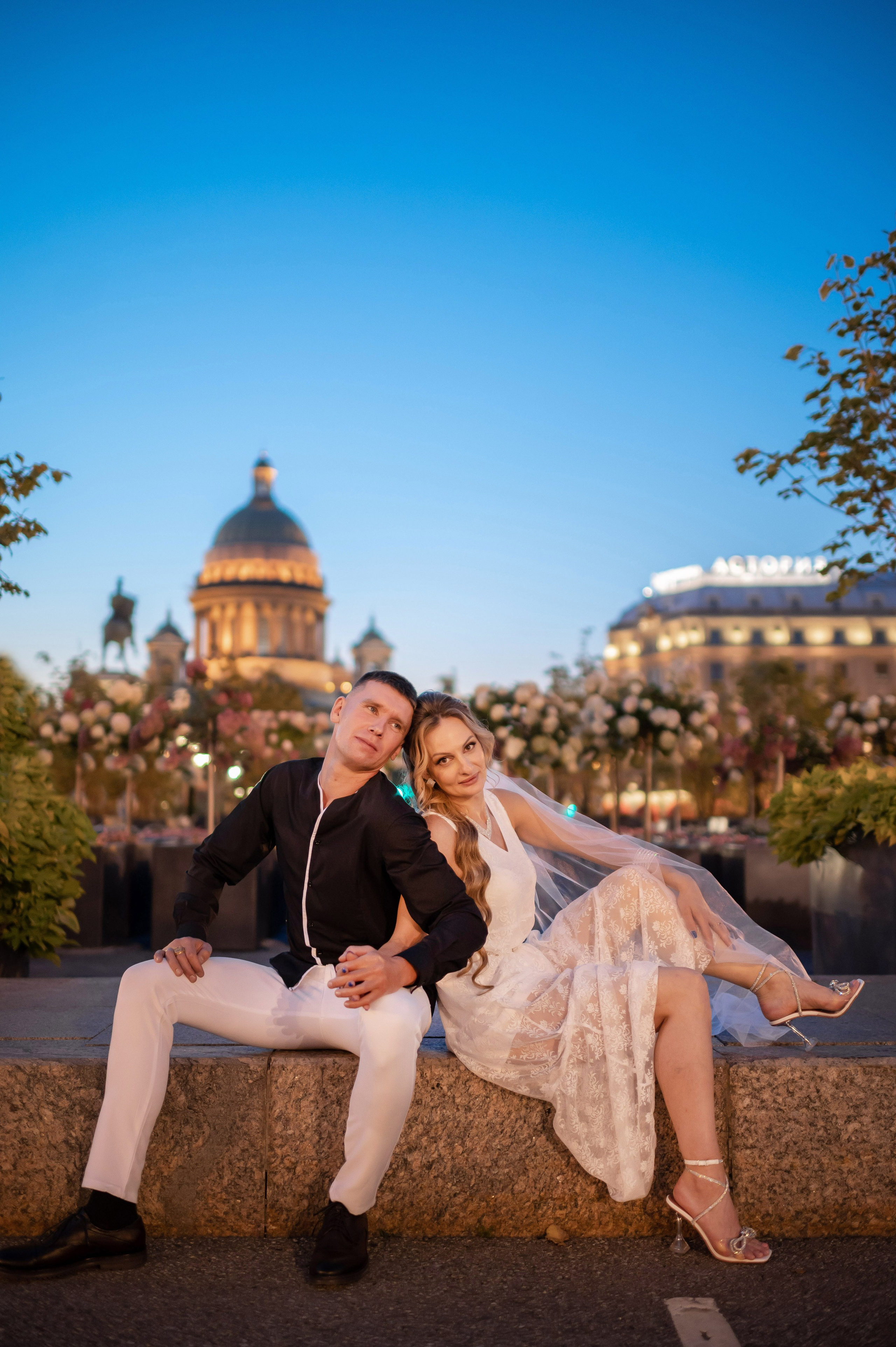 Екатерина и Андрей (свадебная фотосессия в вечернем Петербурге). Портретный, семейный и свадебный фотограф в Санкт-Петербурге и в Пушкине Ширяев Денис