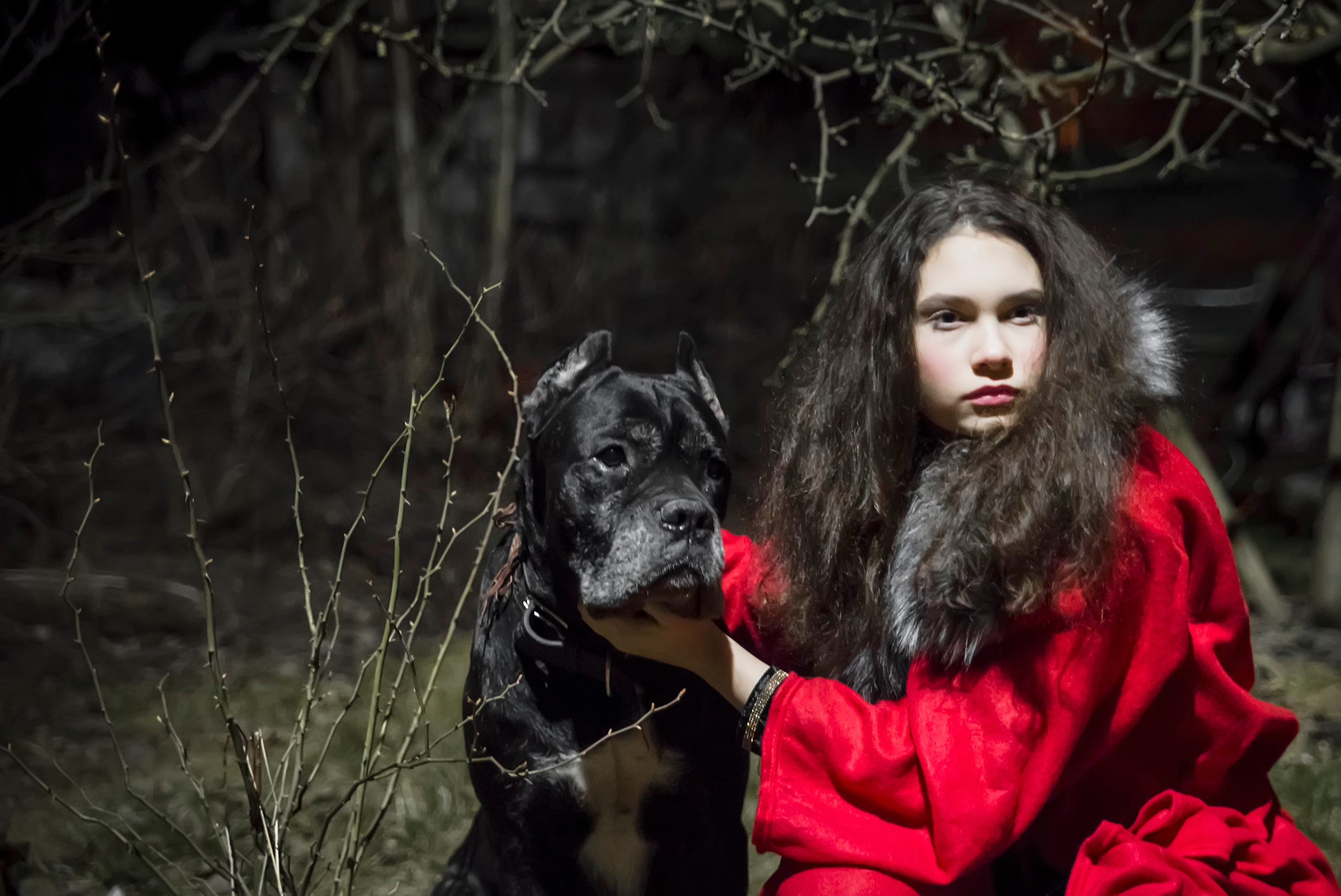 Съемка портрета девушки с собакой