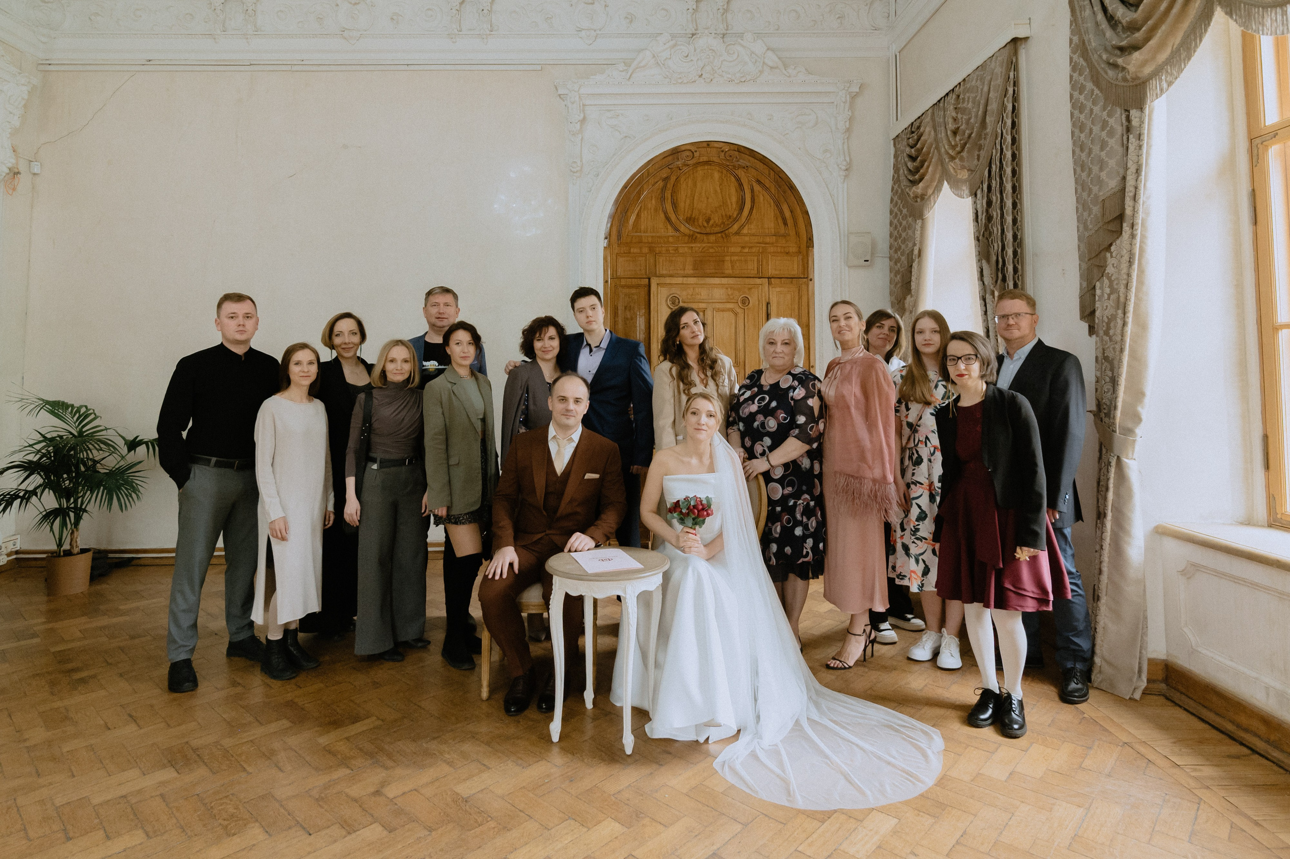 Регистрация брака и свадебная фотосессия в Библиотеке-читальне имени А. С. Пушкина. Свадебный фотограф Москва — Сергей и Татьяна