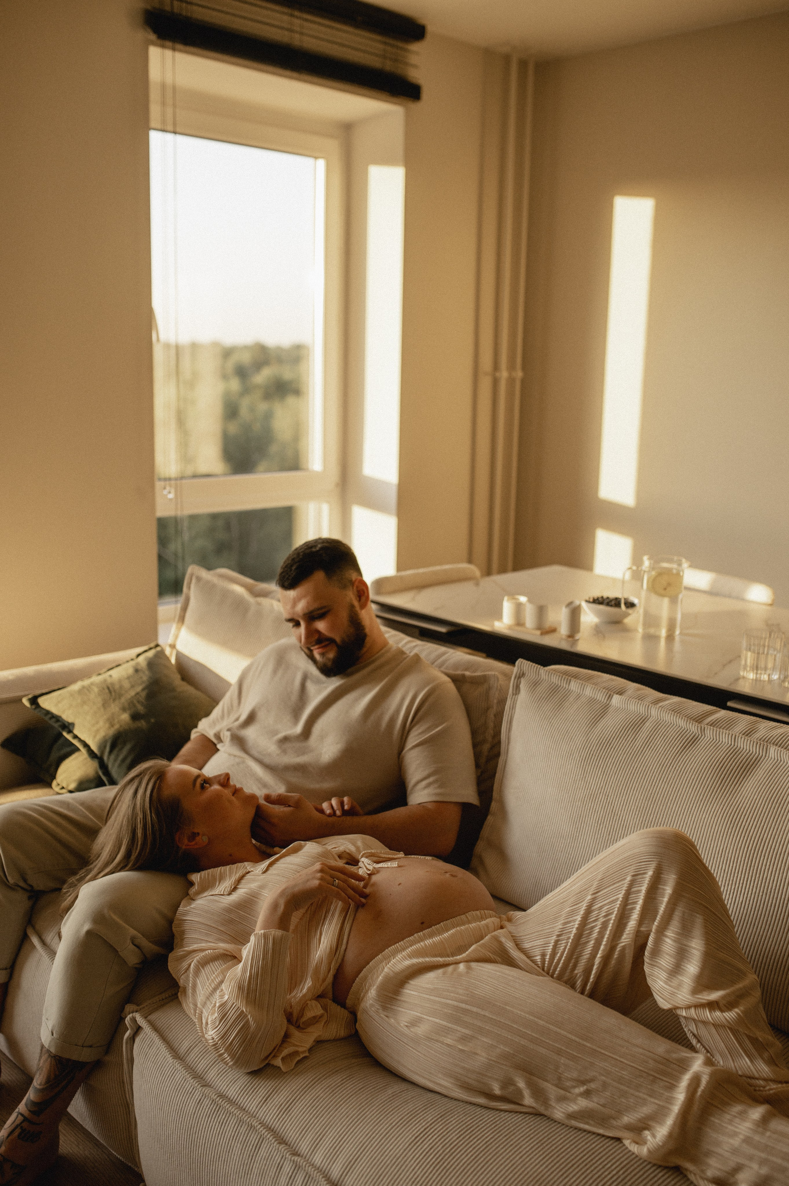 Домашняя фотосессия беременности. Семейная фотосессия Бутово Москва фотограф Алина Морщагина