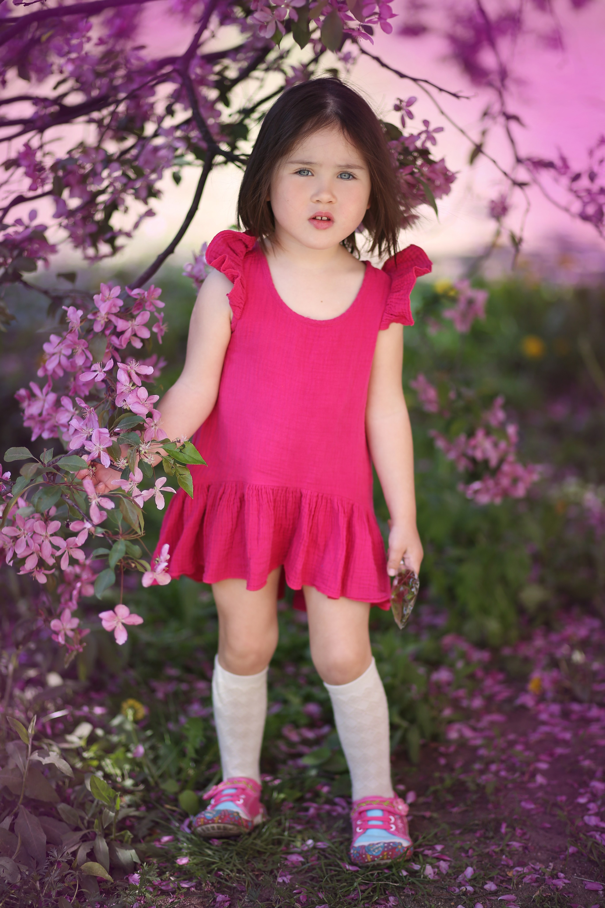 Фотопрогулка-яблони розовые. Семейный и детский фотограф в Москве и МО — Александра