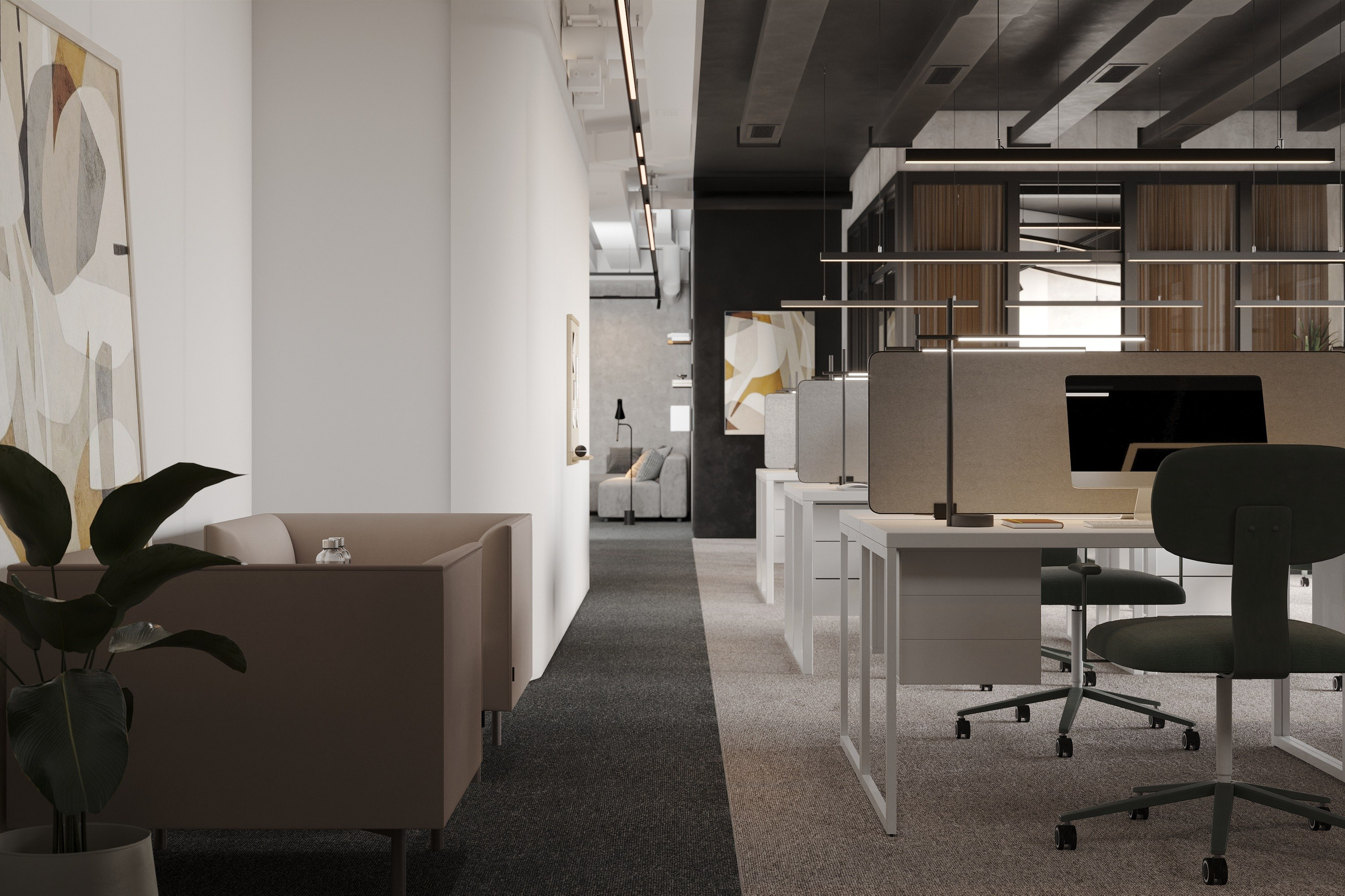 Офис 234 м². Ксения. 3D‑визуализатор