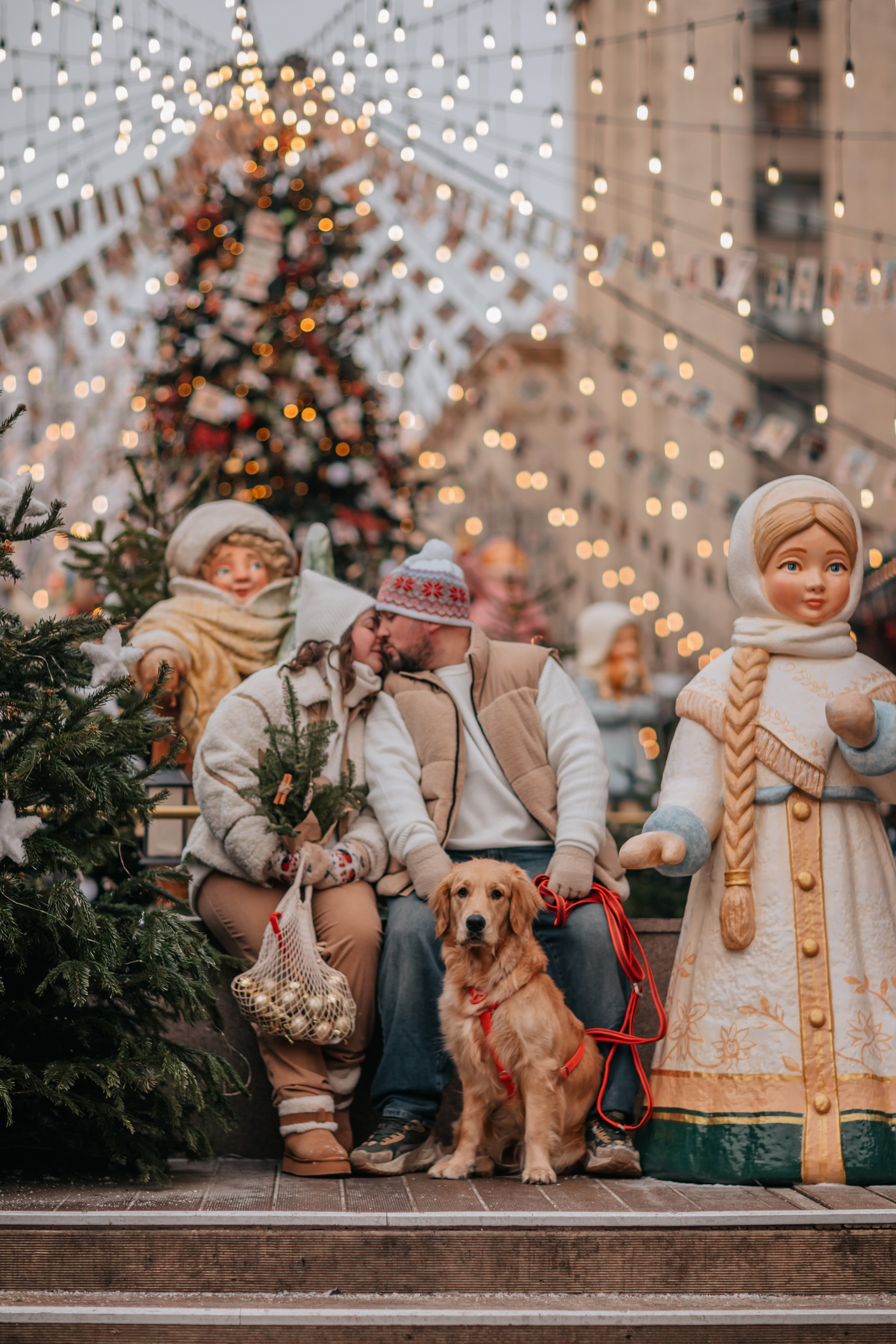 Бетти, Катя и Лёша. Новогодняя история. Семейный фотограф анималист Мария Крючкова
