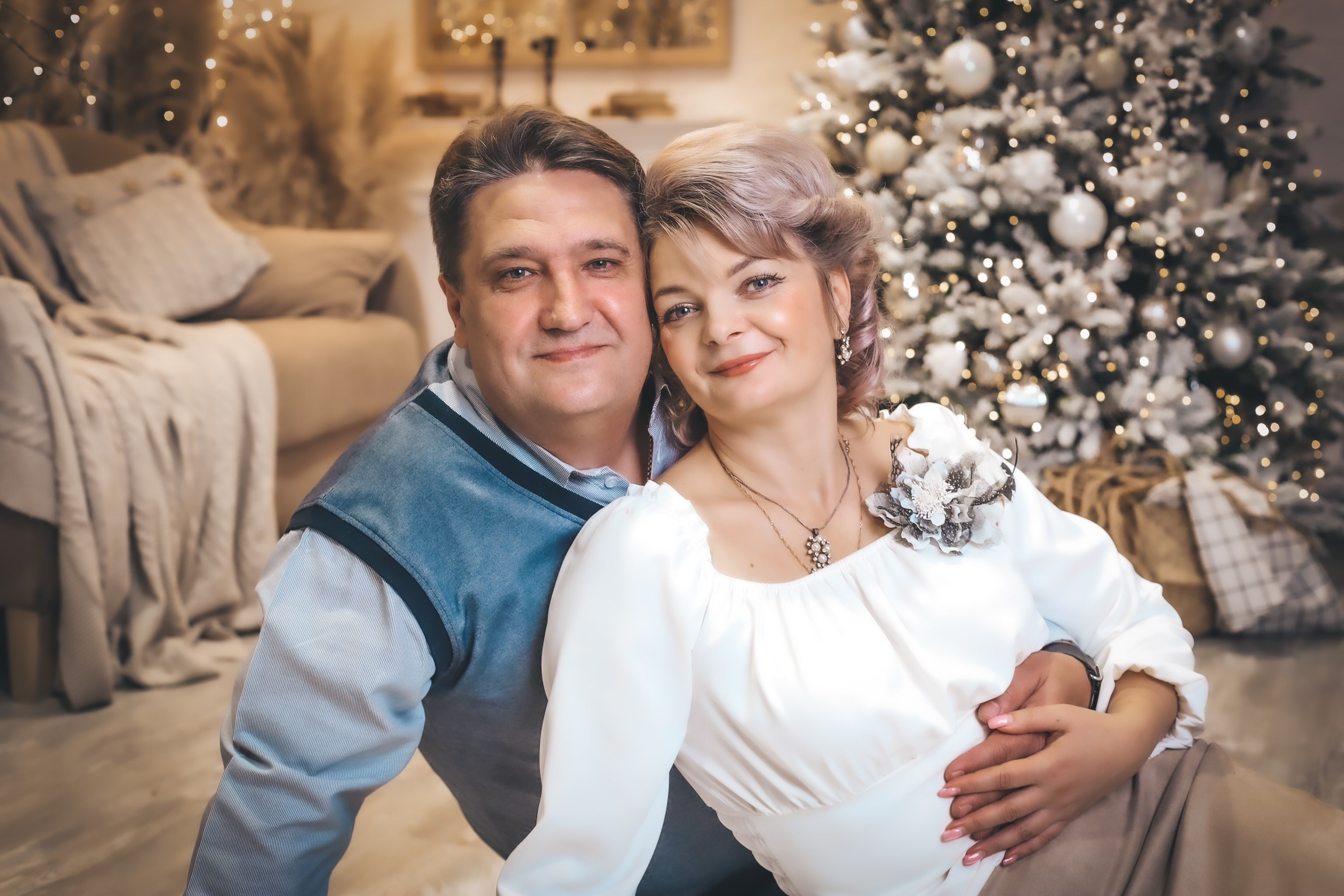 Новогодняя история Людмилы и Игоря. Фотограф беременности и семейных историй Эльвира Акарибе в городе Краснодар!