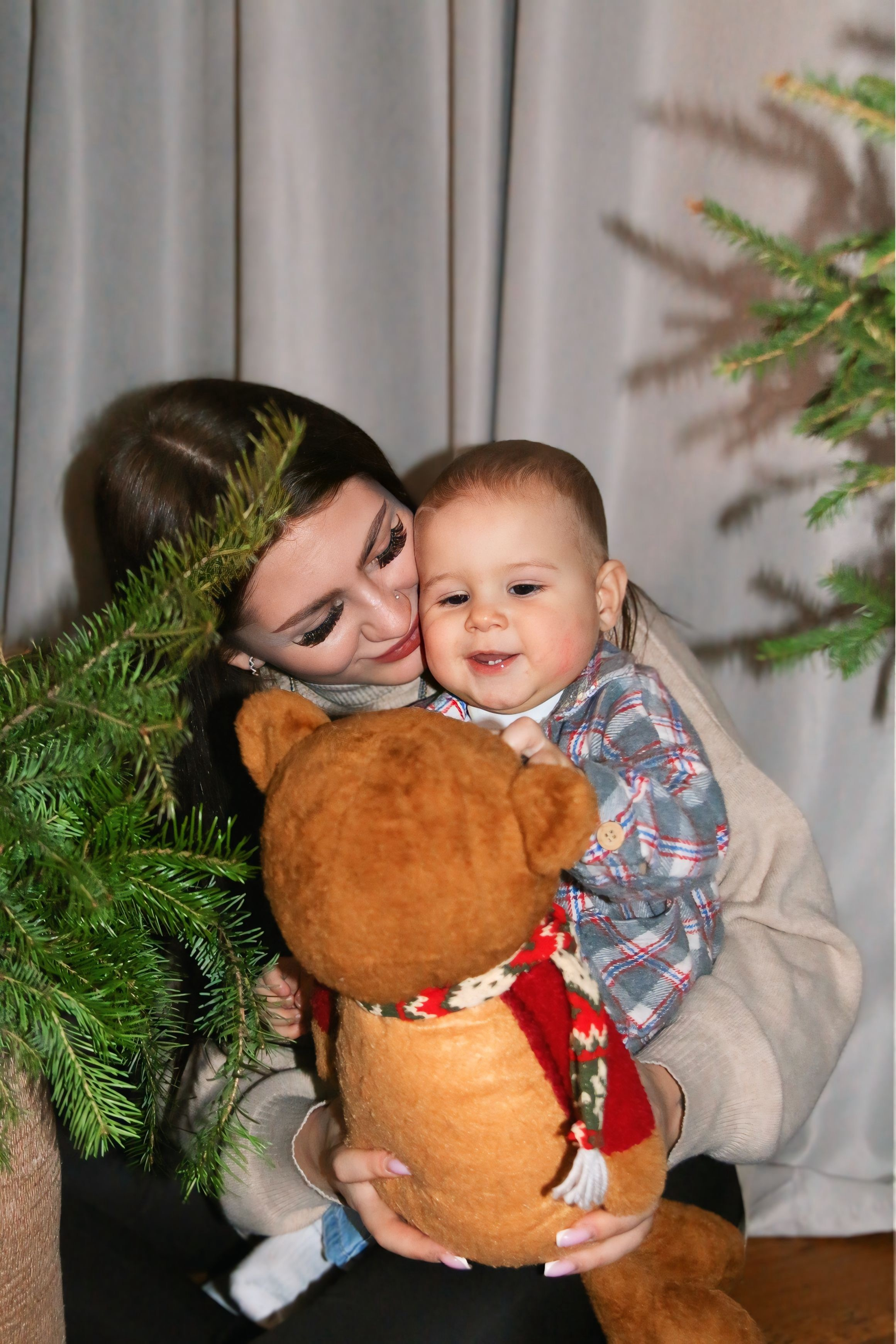 Новогодняя фотосессия мамы с сыном