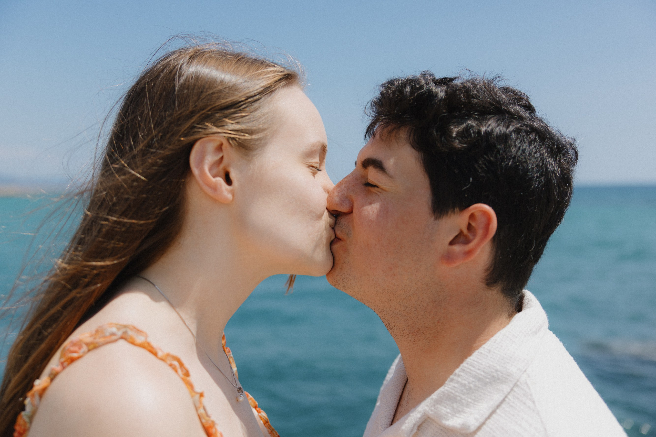 Engagement ring close-up during Barcelona proposal