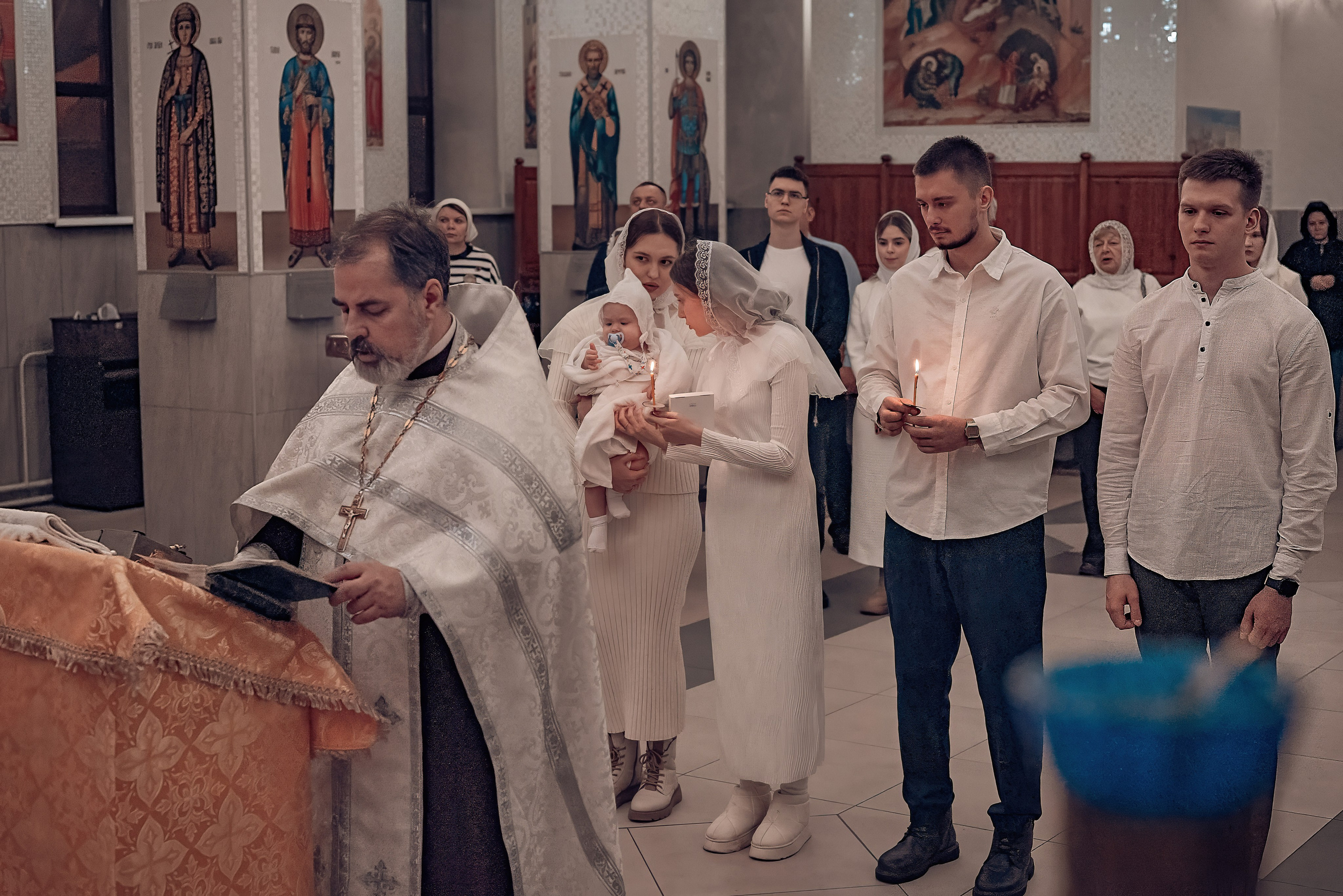 Крещение Максима в храме Феодора Тирона. Фотографы крещения/венчания  Красноярск Татьяна и Вячеслав Переваловы