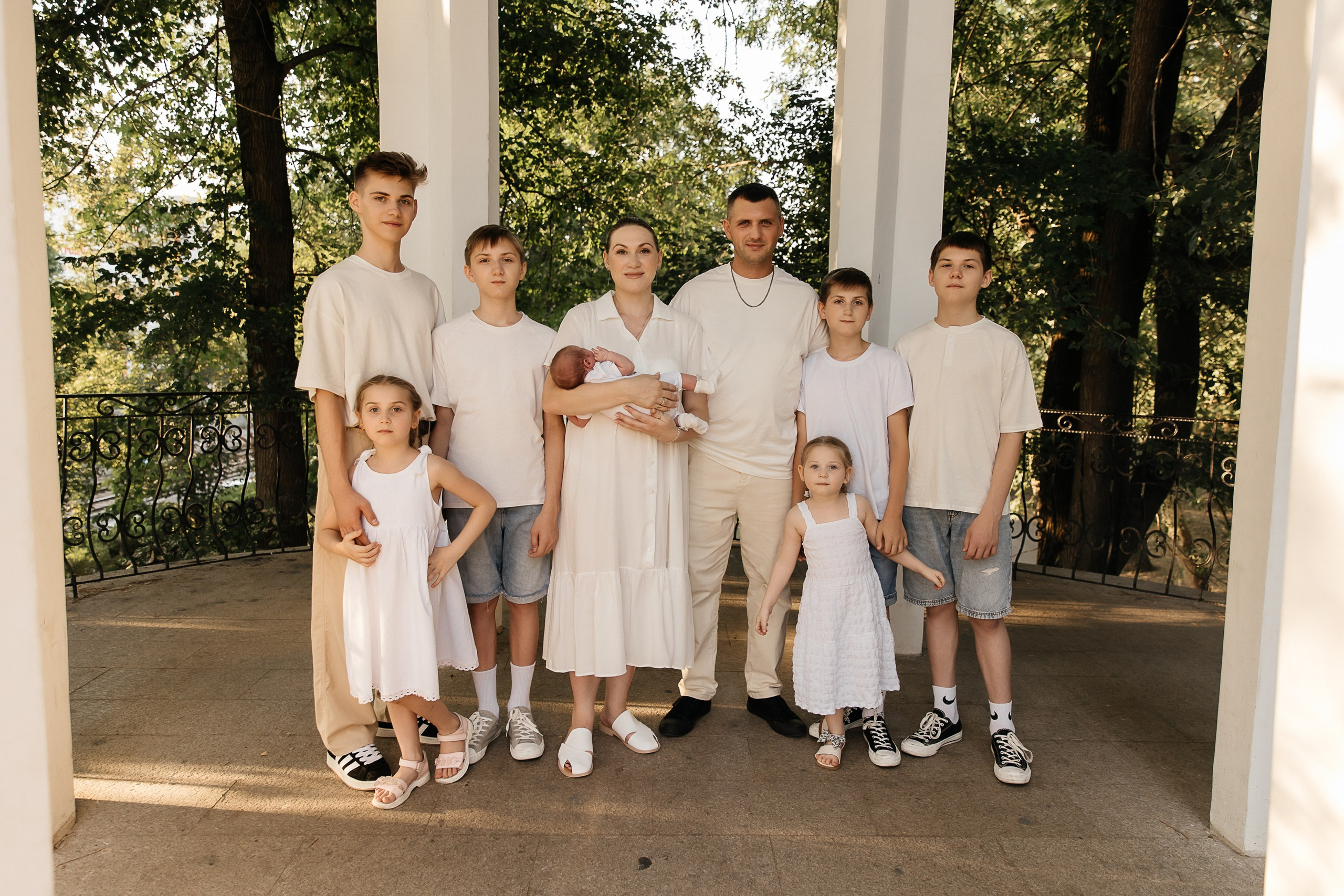 Семья из 7 детей. Свадебный и семейный фотограф Виолетта Сидельникова. Краснодар, Россия, Беларусь, Европа