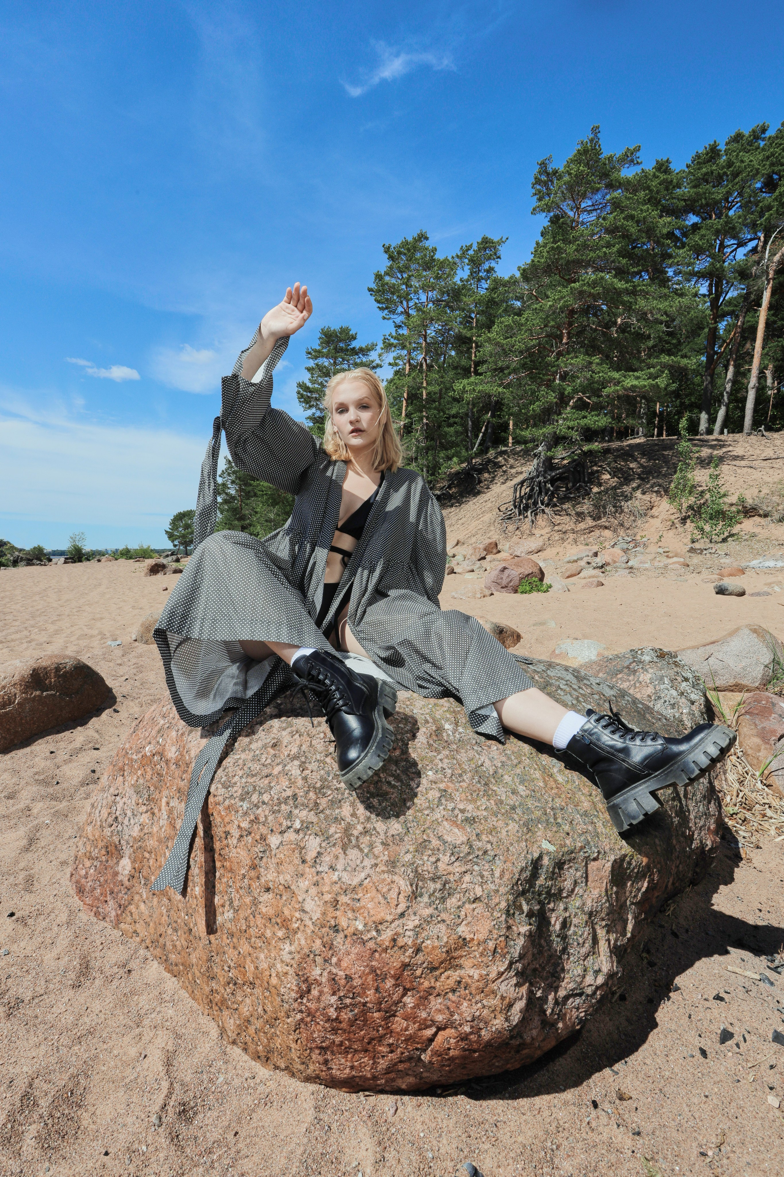 Съёмка на Финском заливе. Одежда из Санкт-Петербурга СИНИОКО