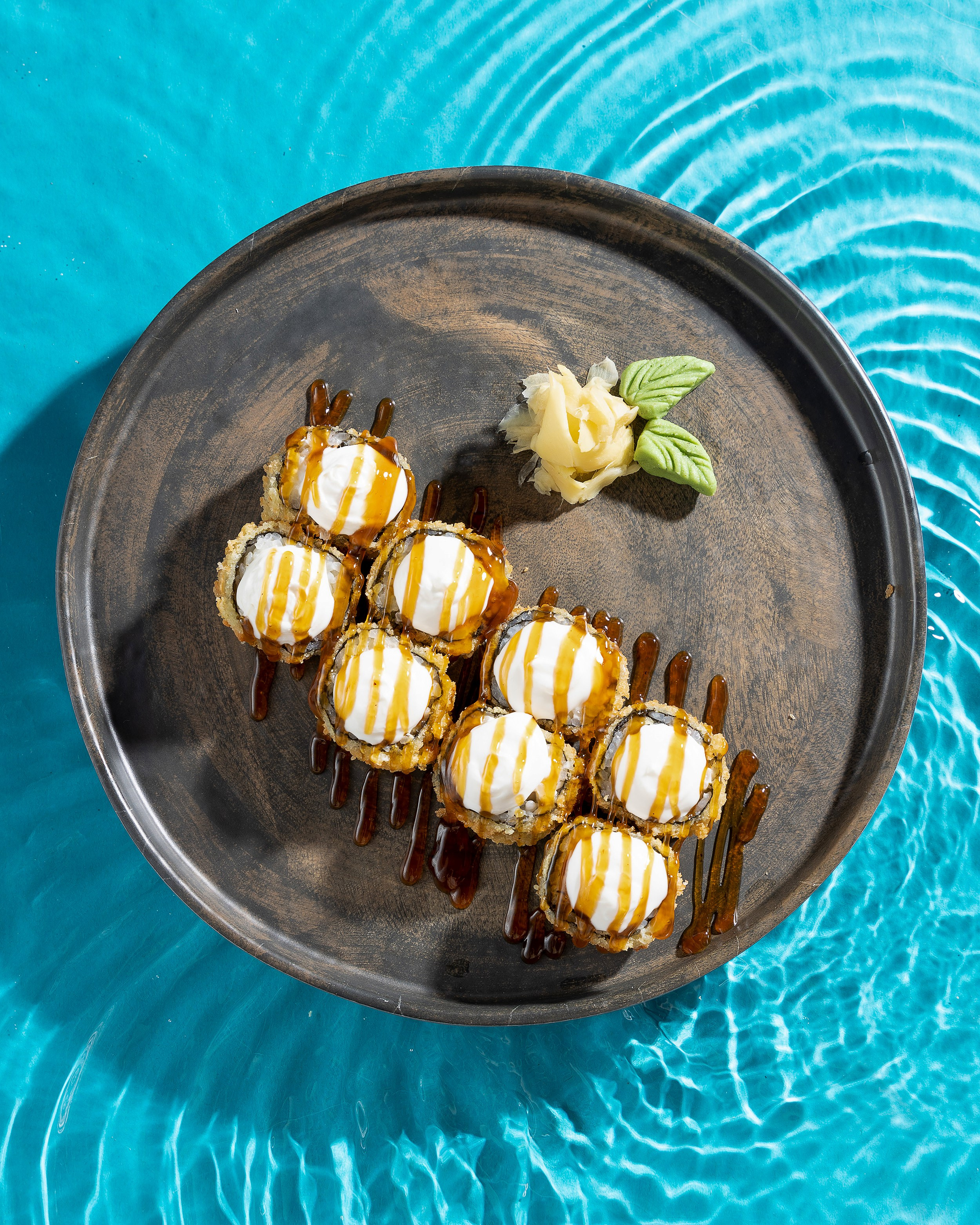 съемка суши роллы