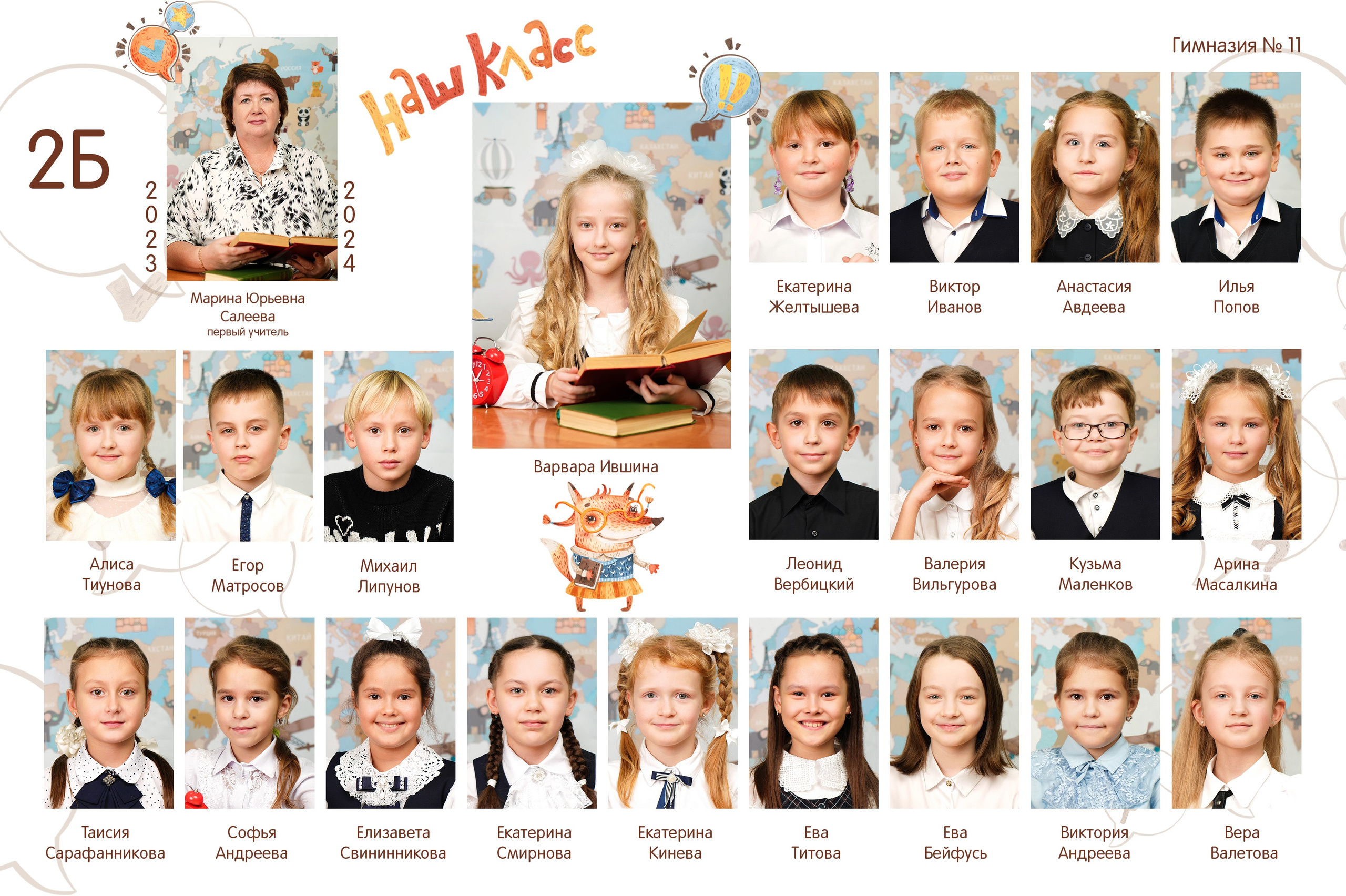 Общее фото. Школьная фотография Поповы