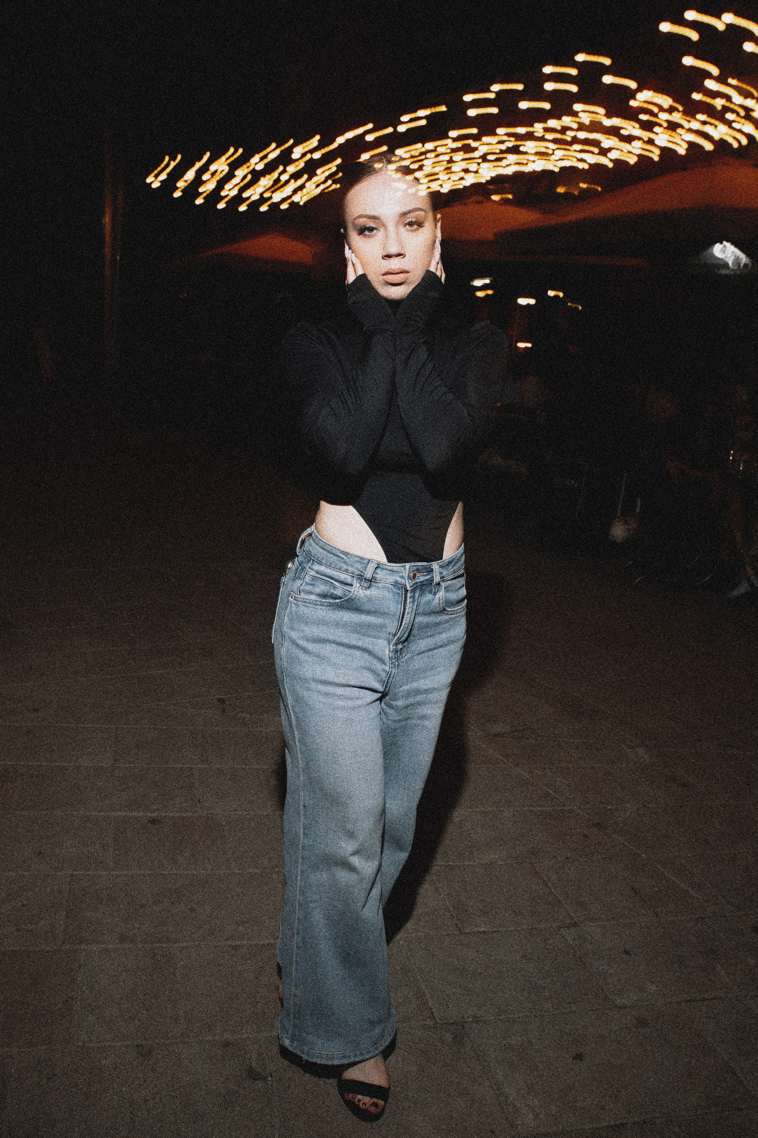 Александра и ночные огни Почтовой. Свадебный и семейный фотограф Исаев Давид