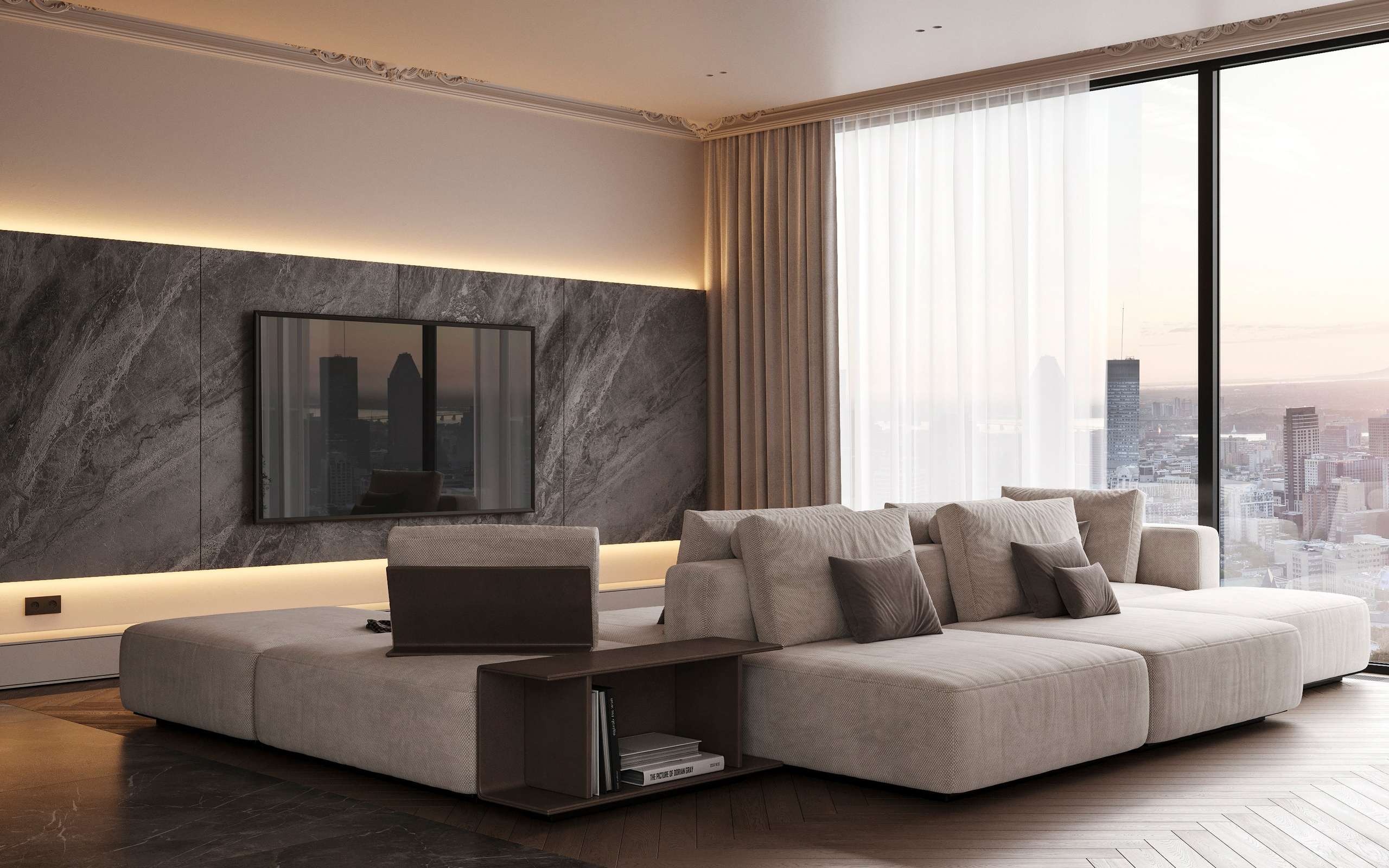 COZY SKYLINE | CONCEPTUAL PROJECT. Interior Visualization by Valerie Stetyukevich