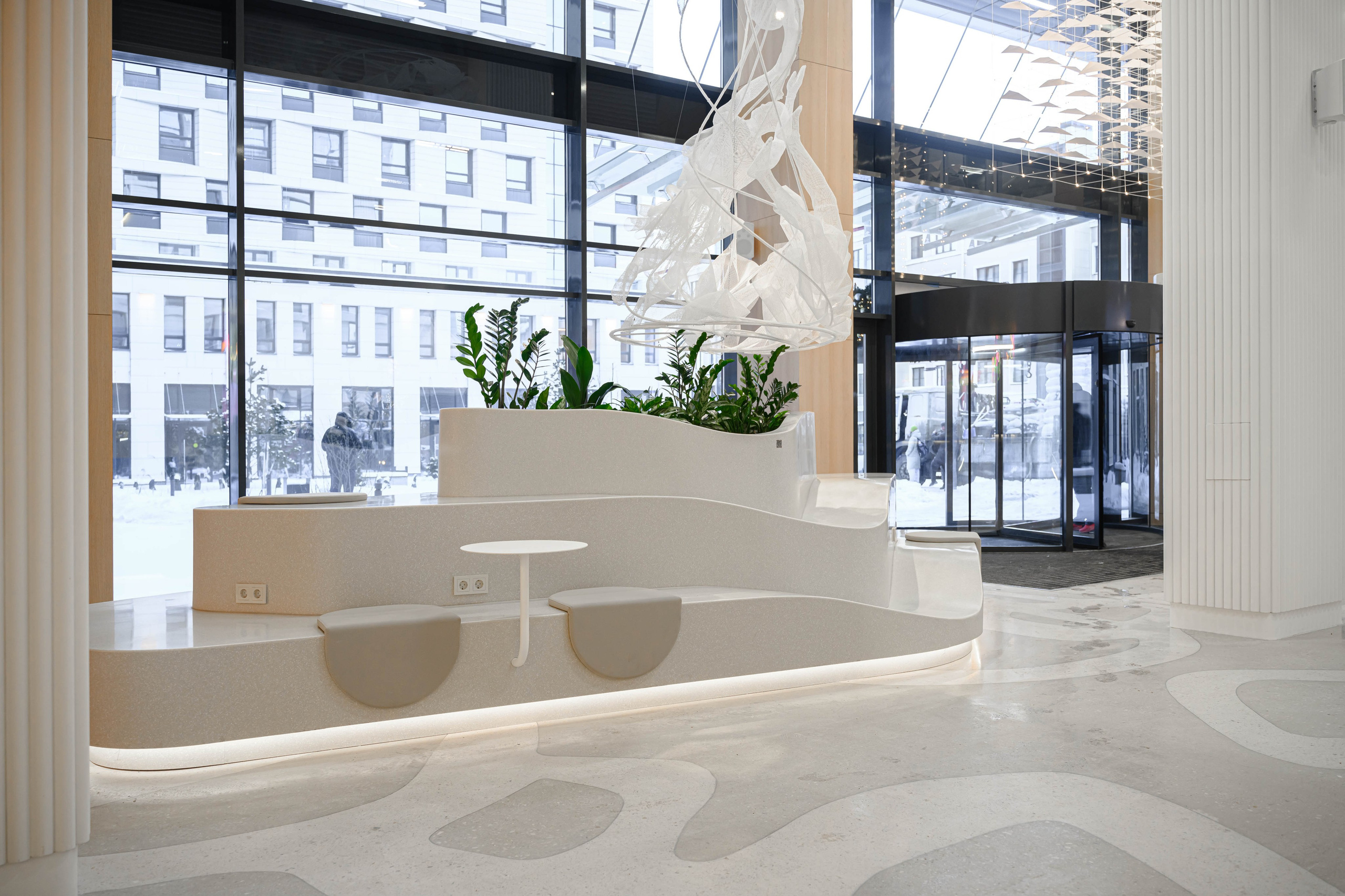 Фотосъемка мебели кофейни в холле аппартаментов Well. Интерьерный и репортажный фотограф в Санкт-Петербурге