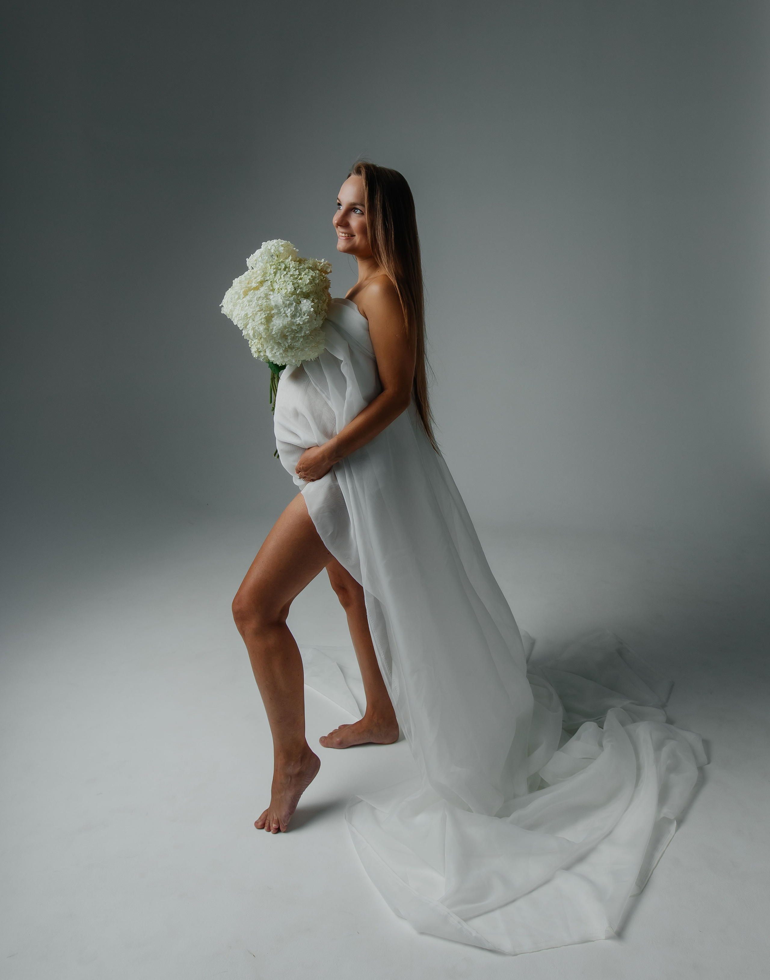 Струящийся фатин. Колесникова Татьяна. Фотограф новорожденных Щёлково, Москва, Королев