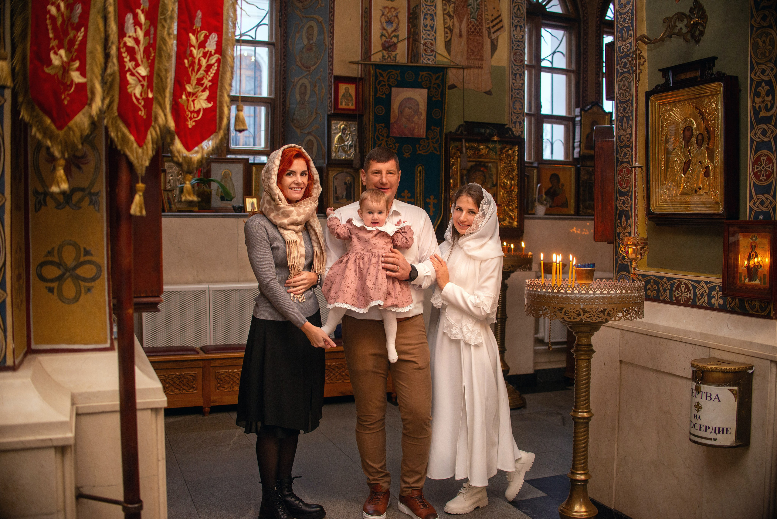 Крещение Настюши в храме Марии Магдалены. Семейный фотограф на выписку из роддома и крещение Минск Настя Гришук