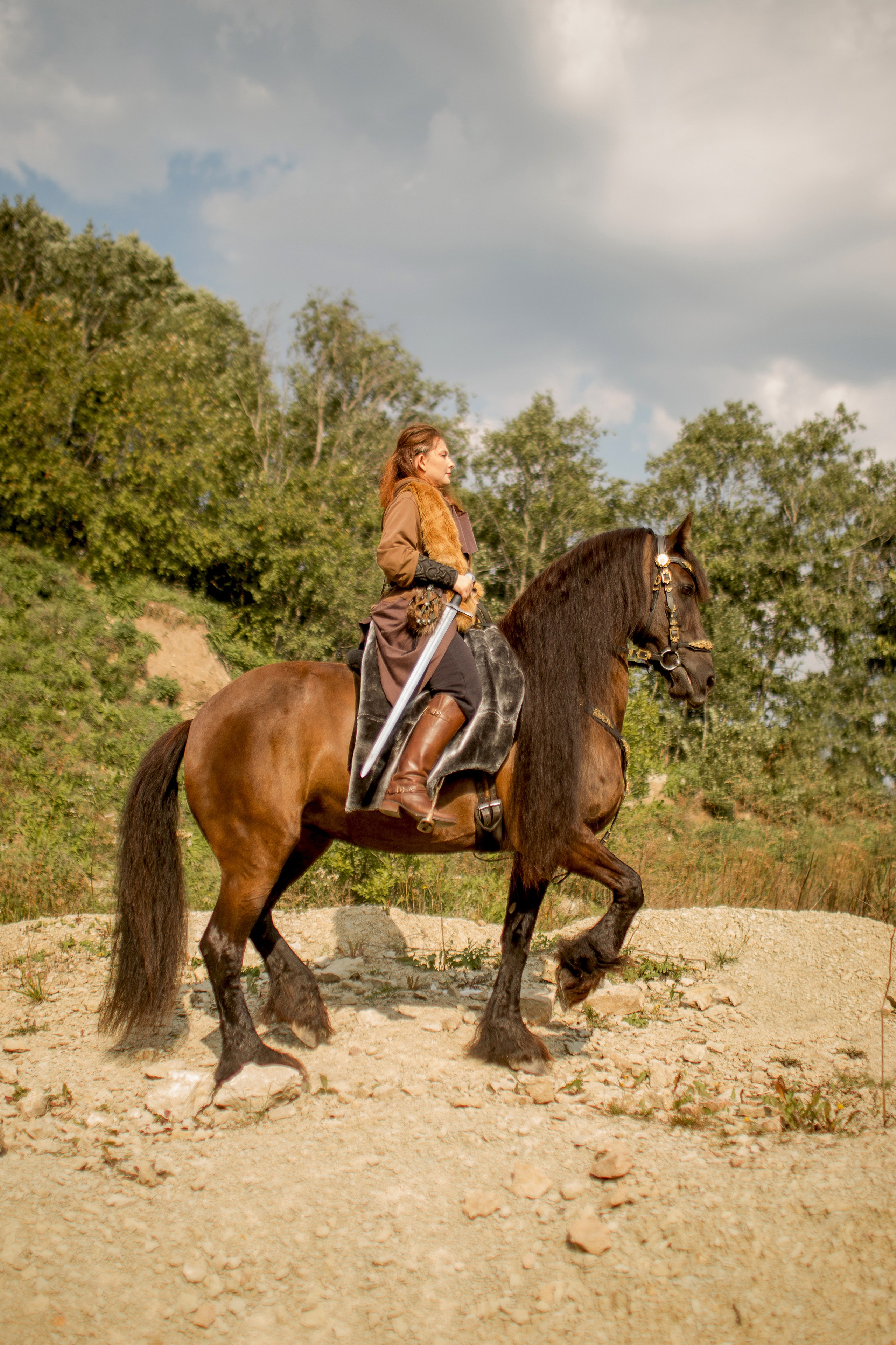 Фотосессия с лошадью в стиле викингов