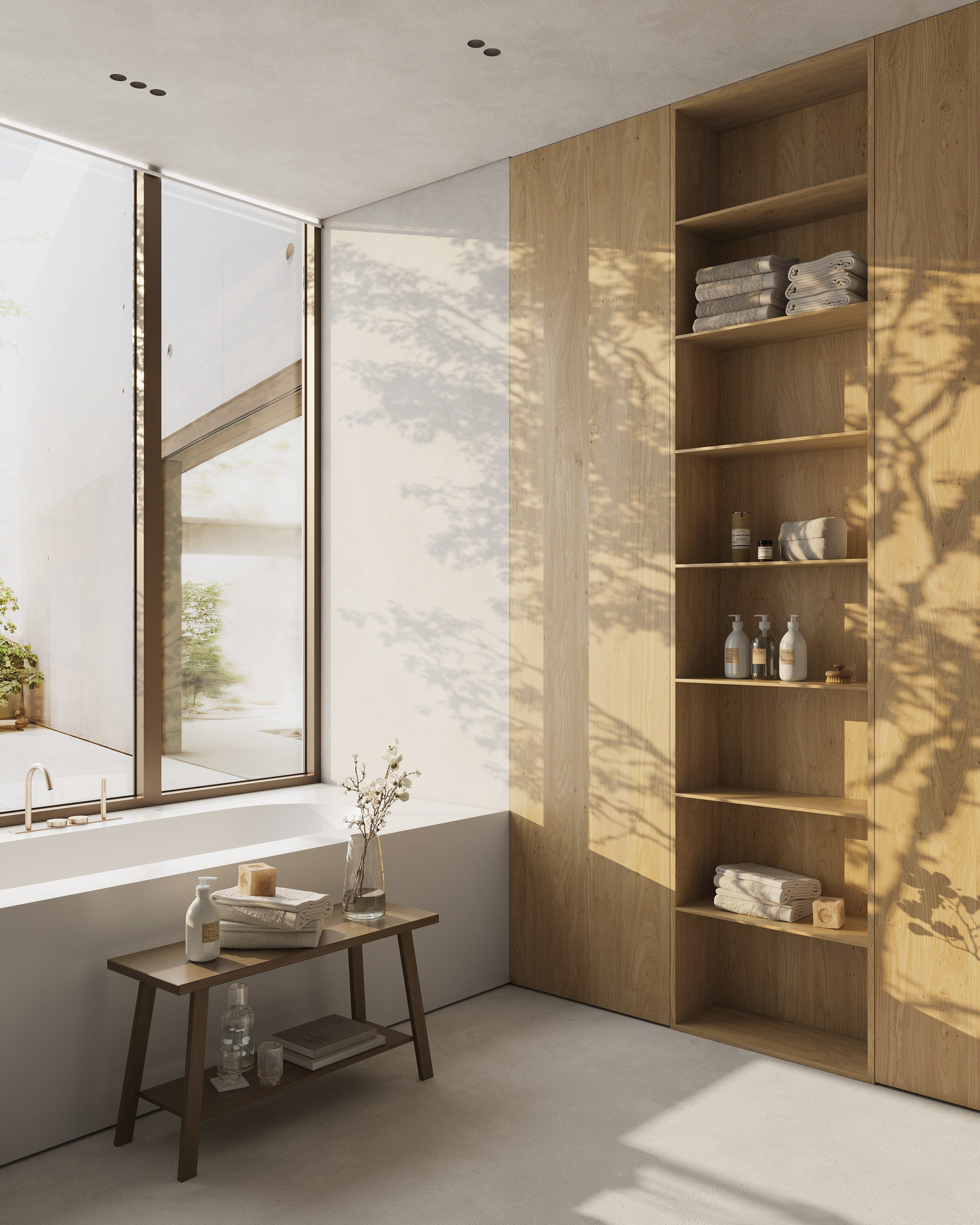 Санузел с видом на внутренний двор. 3D визуализатор