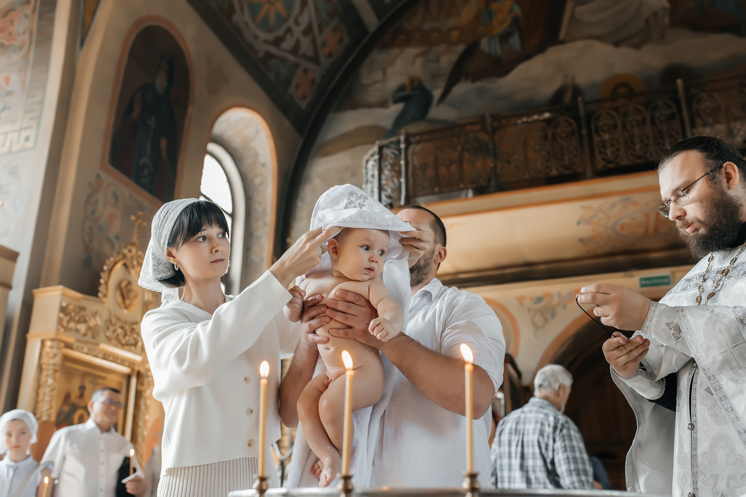 Крещение Артемия в Храме Николая Чудотворца в Ангелово. Фотограф на крещение и венчание Москва  Надежда Баланина