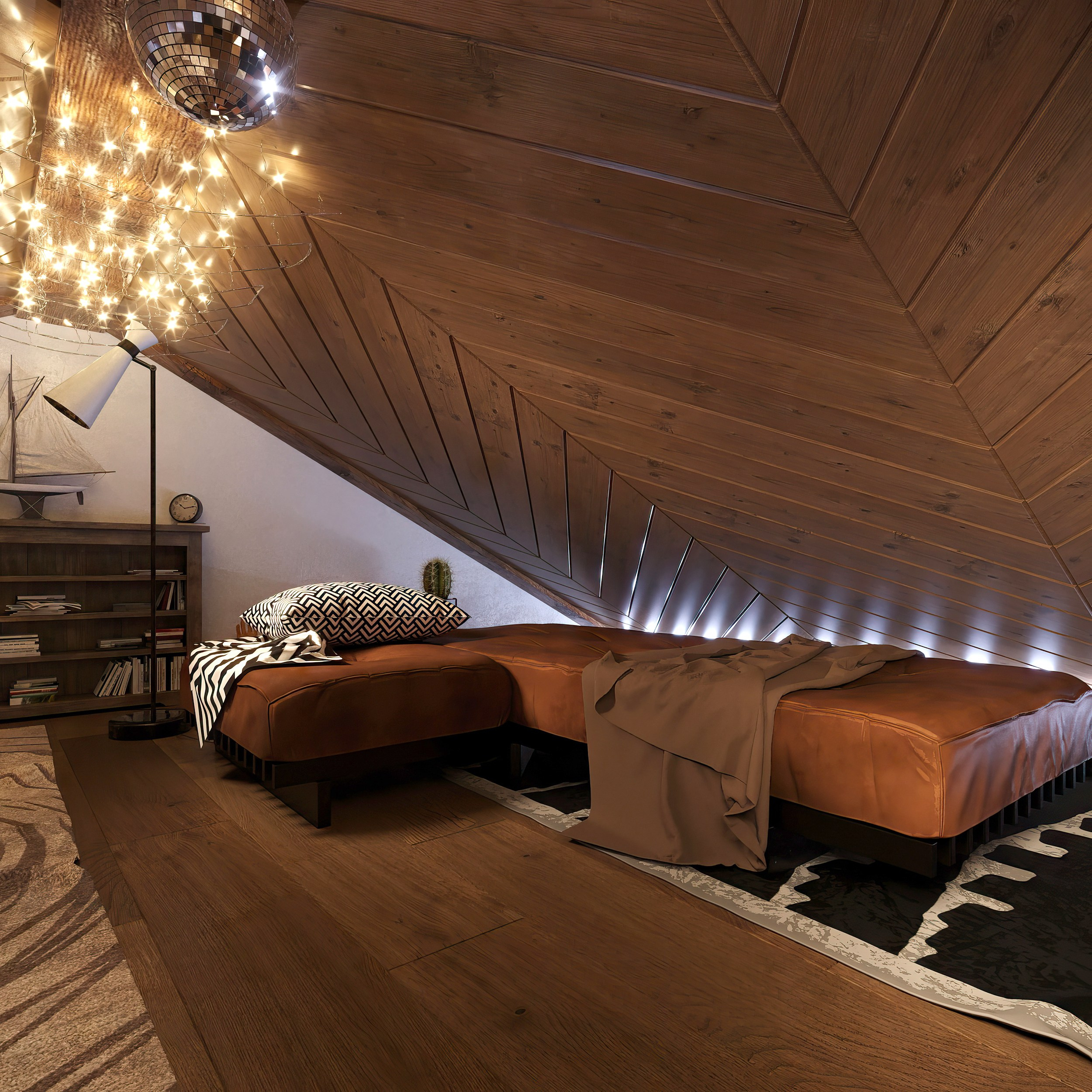 Countryside Cottage — Interior Design with Natural Materials. 3D INTERIOR AND ARCHITECTURE VISUALIZATION