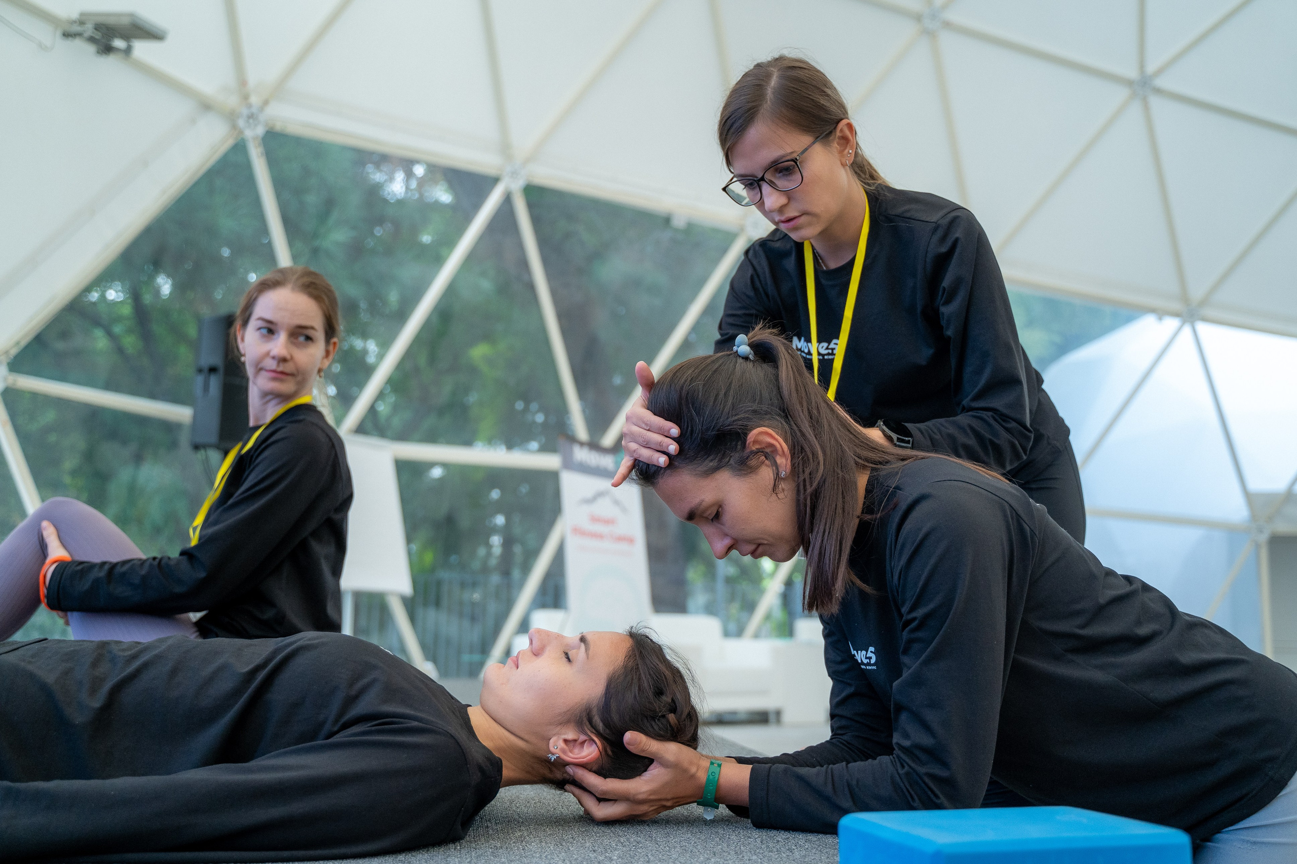 На практике друг другу выполняют упражнение 